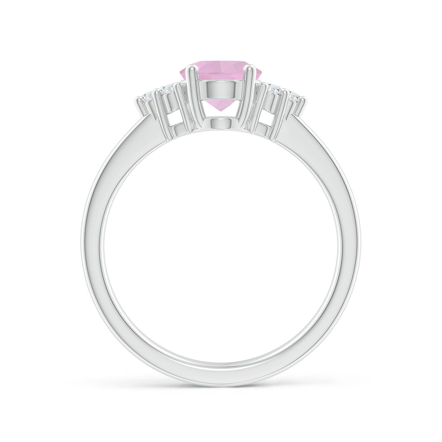 AAAA - Rose Quartz / 1.11 CT / 14 KT White Gold