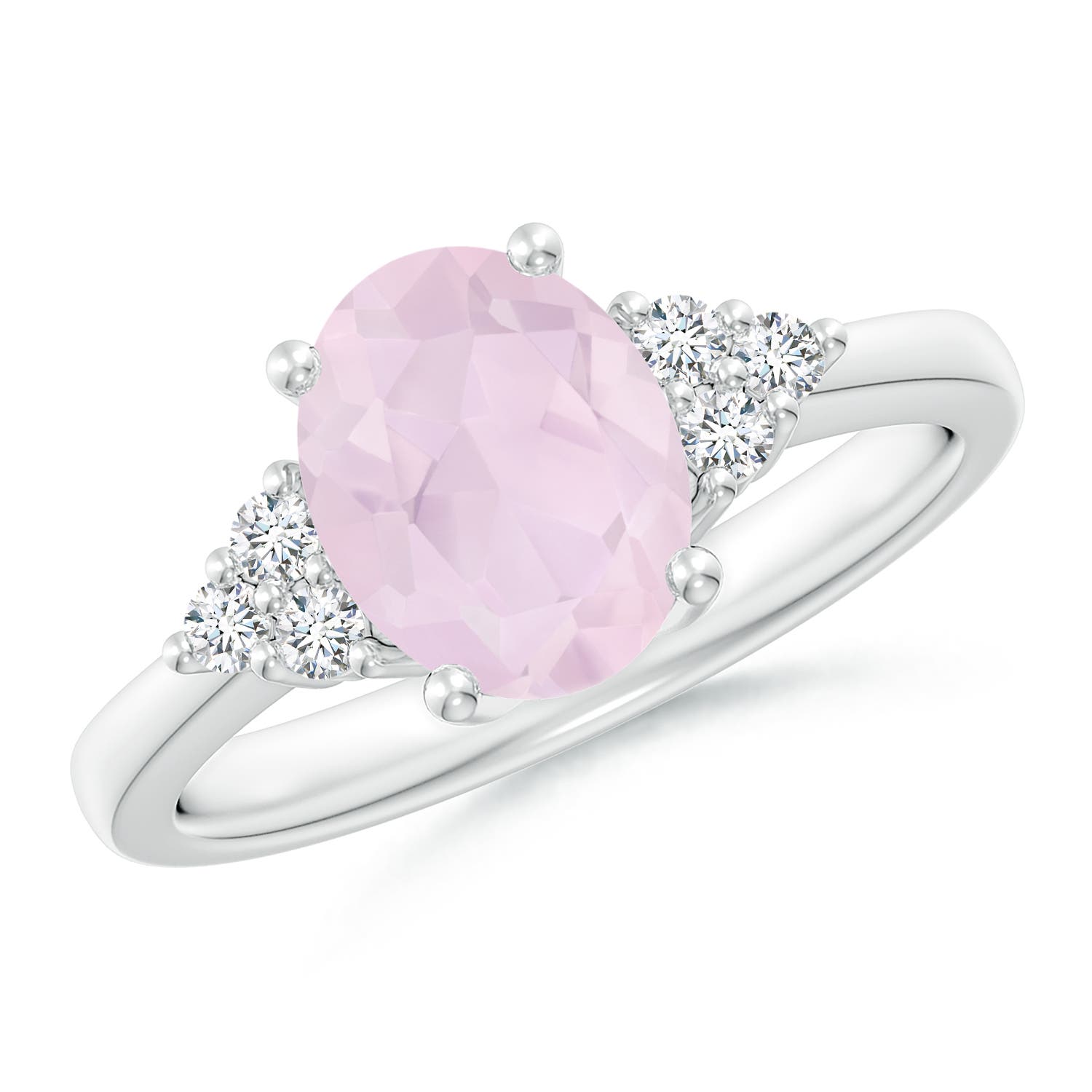 A - Rose Quartz / 1.67 CT / 14 KT White Gold