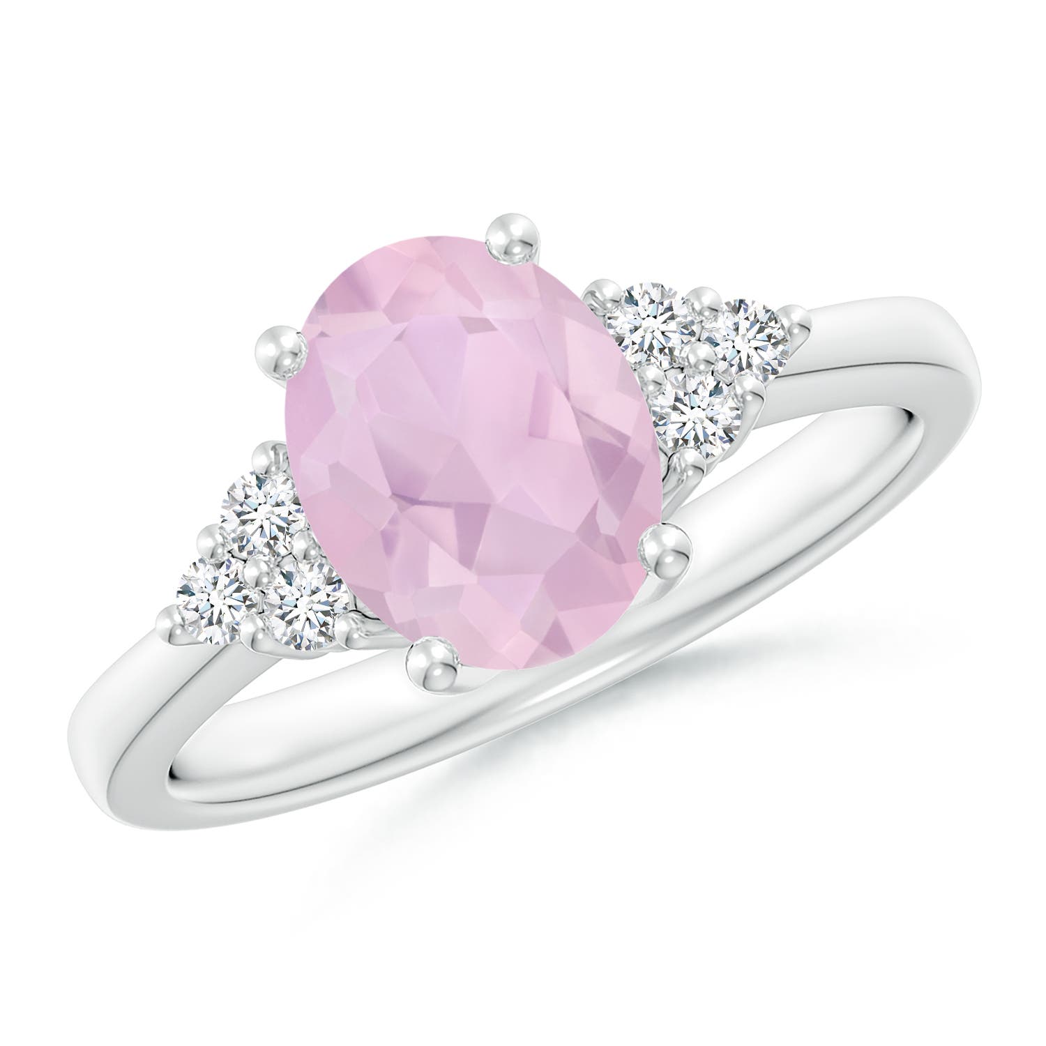 AAA - Rose Quartz / 1.67 CT / 14 KT White Gold