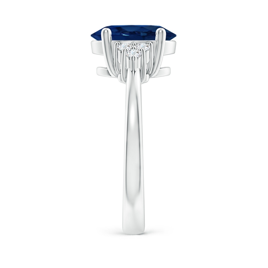 10x8mm AA Solitaire Oval Blue Sapphire and Diamond Promise Ring in P950 Platinum side 299
