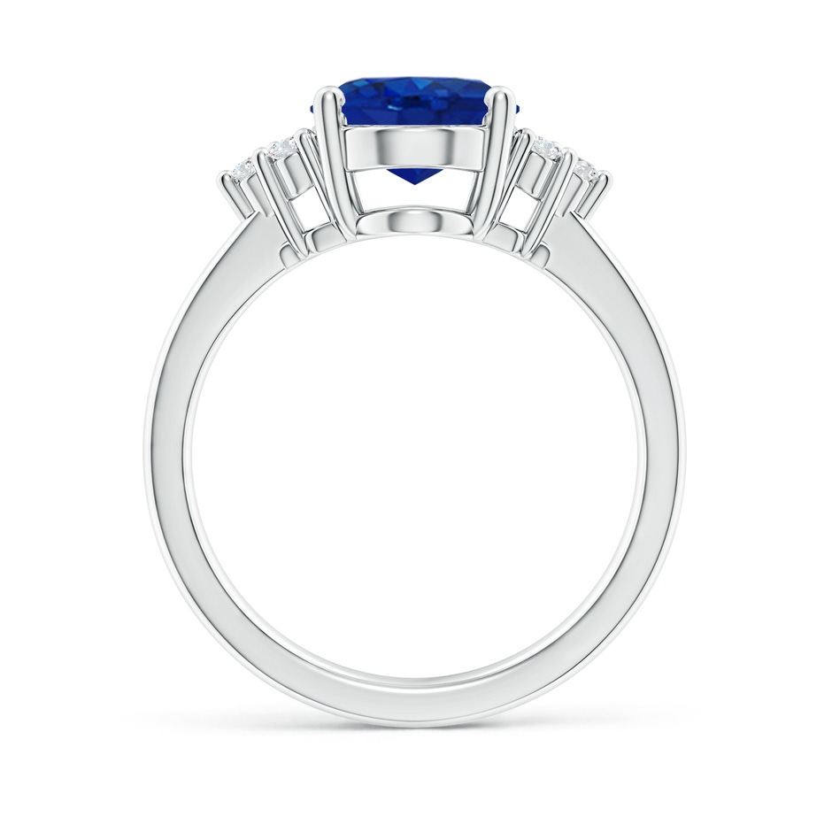 10x8mm AAA Solitaire Oval Blue Sapphire and Diamond Promise Ring in P950 Platinum side 199