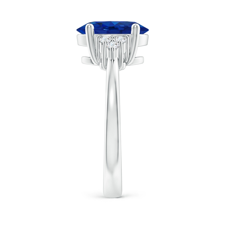 10x8mm AAA Solitaire Oval Blue Sapphire and Diamond Promise Ring in P950 Platinum side 299