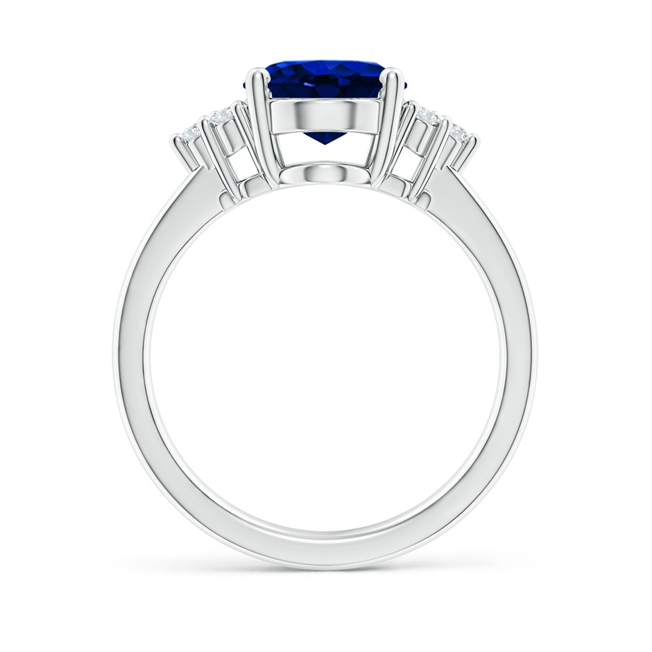 10x8mm AAAA Solitaire Oval Blue Sapphire and Diamond Promise Ring in P950 Platinum side 199
