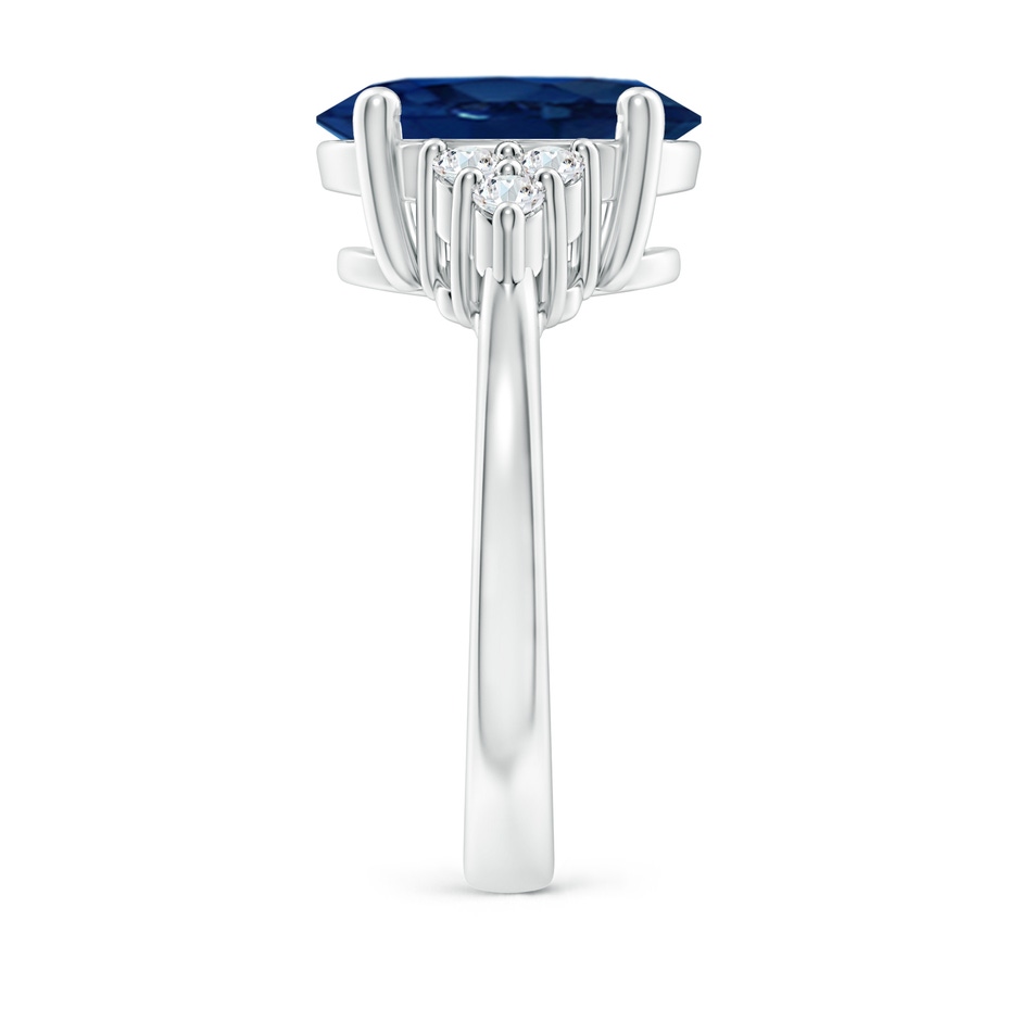 12x10mm AA Solitaire Oval Blue Sapphire and Diamond Promise Ring in P950 Platinum side 299