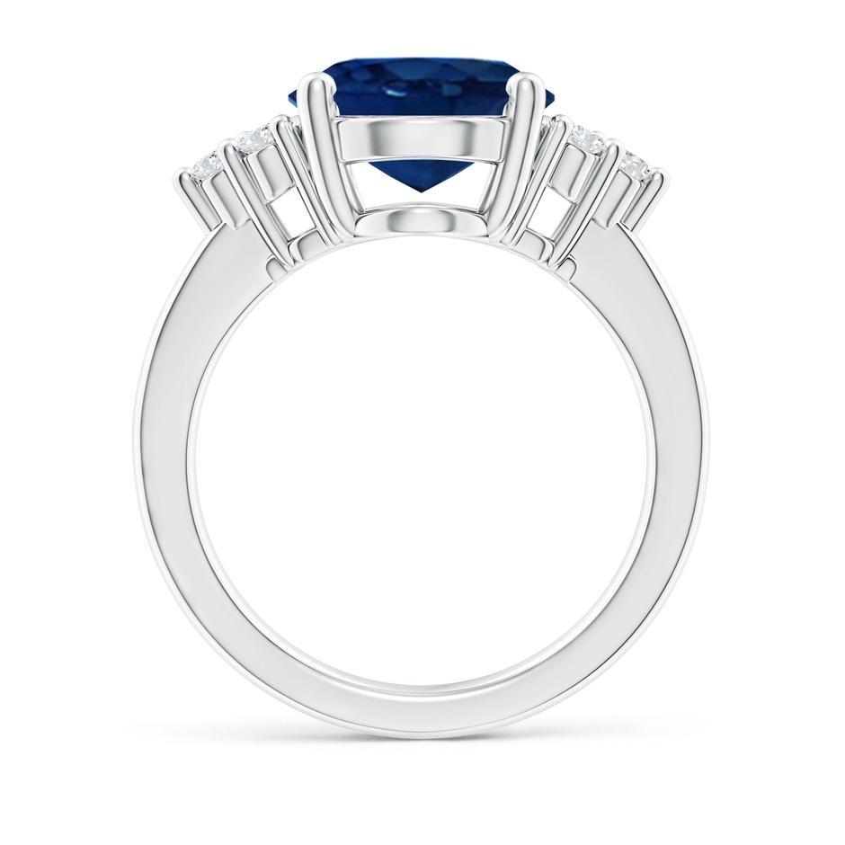 12x10mm AA Solitaire Oval Blue Sapphire and Diamond Promise Ring in White Gold side 199