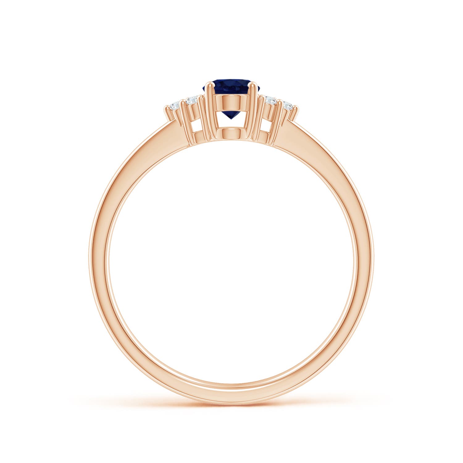 A - Blue Sapphire / 0.66 CT / 14 KT Rose Gold