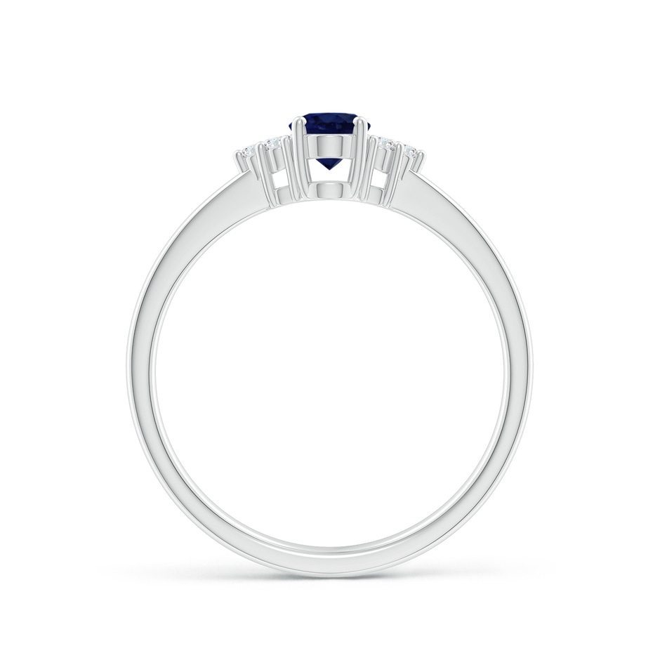 6x4mm A Solitaire Oval Blue Sapphire and Diamond Promise Ring in White Gold side 199