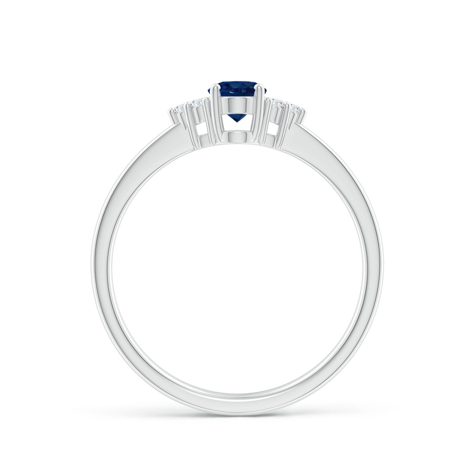 6x4mm AA Solitaire Oval Blue Sapphire and Diamond Promise Ring in White Gold side 199