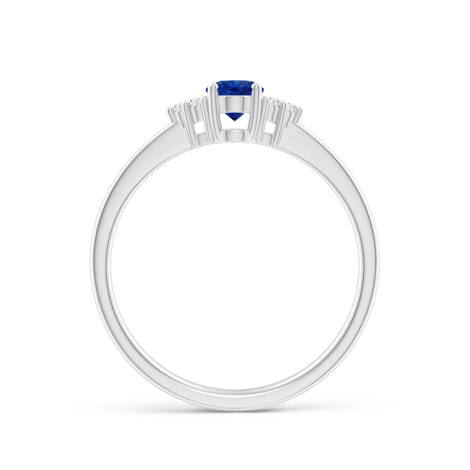 AAA - Blue Sapphire / 0.66 CT / 14 KT White Gold