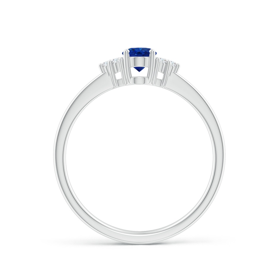 6x4mm AAA Solitaire Oval Blue Sapphire and Diamond Promise Ring in White Gold side 199