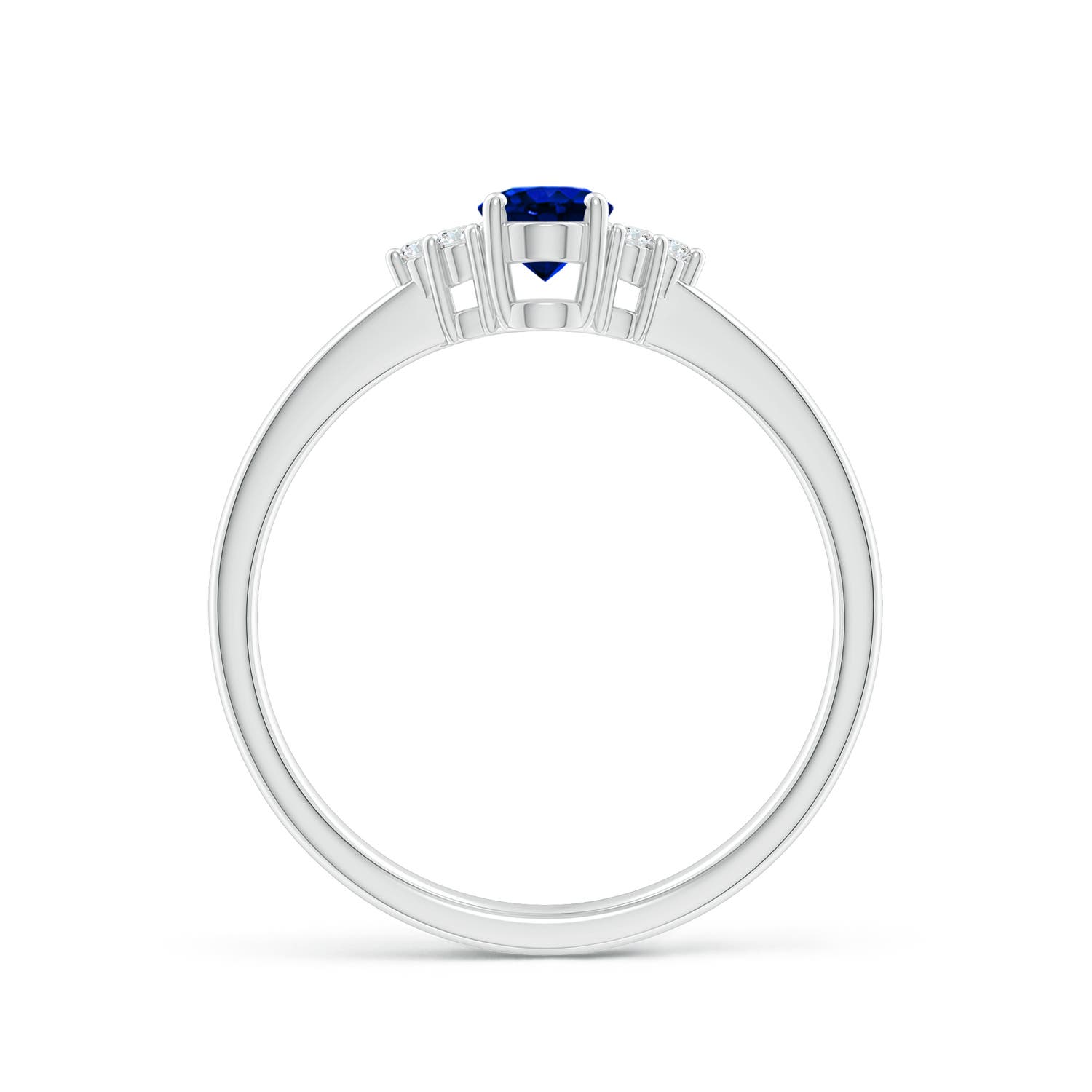 AAAA - Blue Sapphire / 0.66 CT / 14 KT White Gold