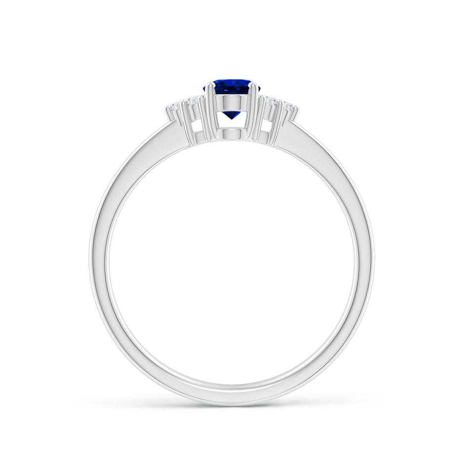 6x4mm AAAA Solitaire Oval Blue Sapphire and Diamond Promise Ring in White Gold side 199