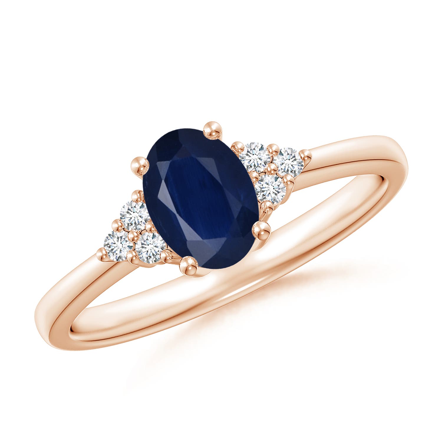 A - Blue Sapphire / 0.93 CT / 14 KT Rose Gold