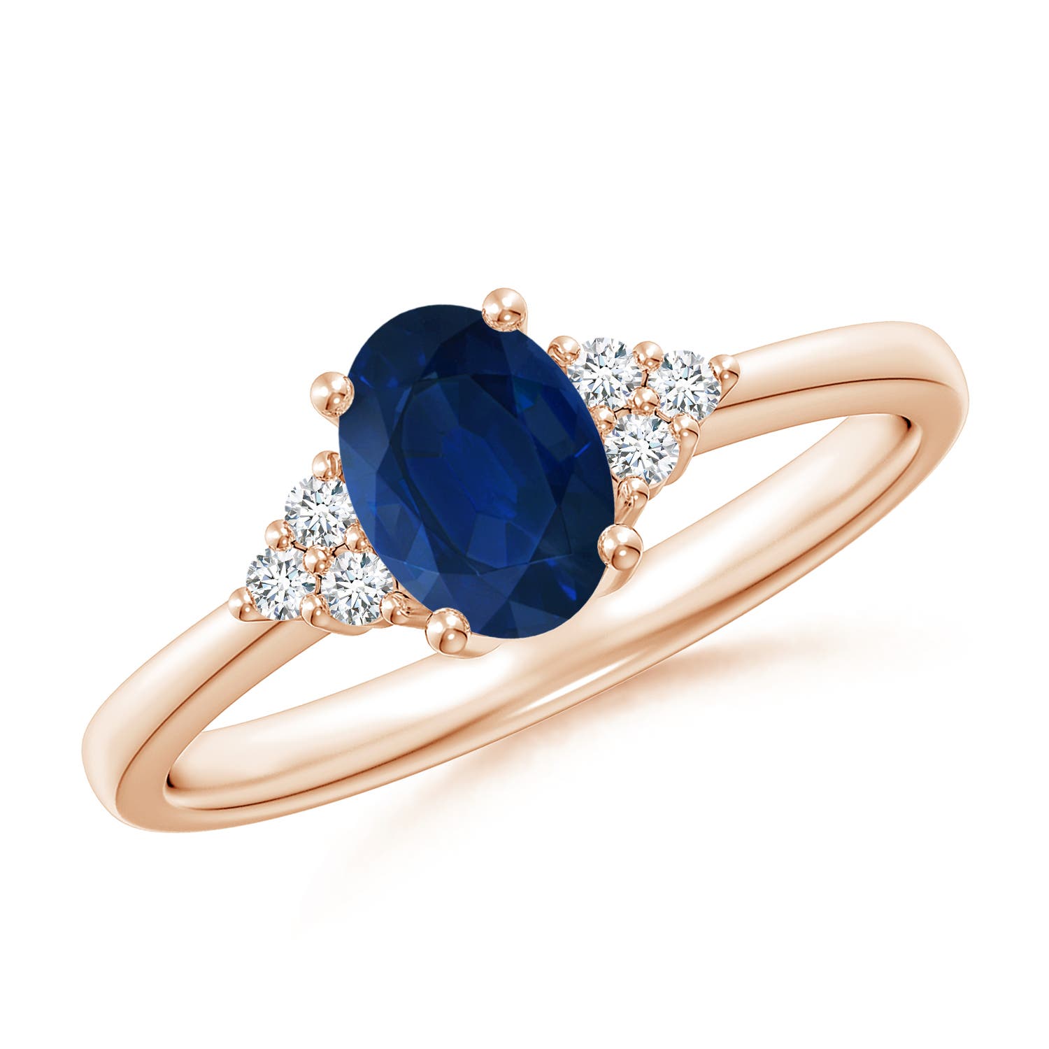 AA - Blue Sapphire / 0.93 CT / 14 KT Rose Gold