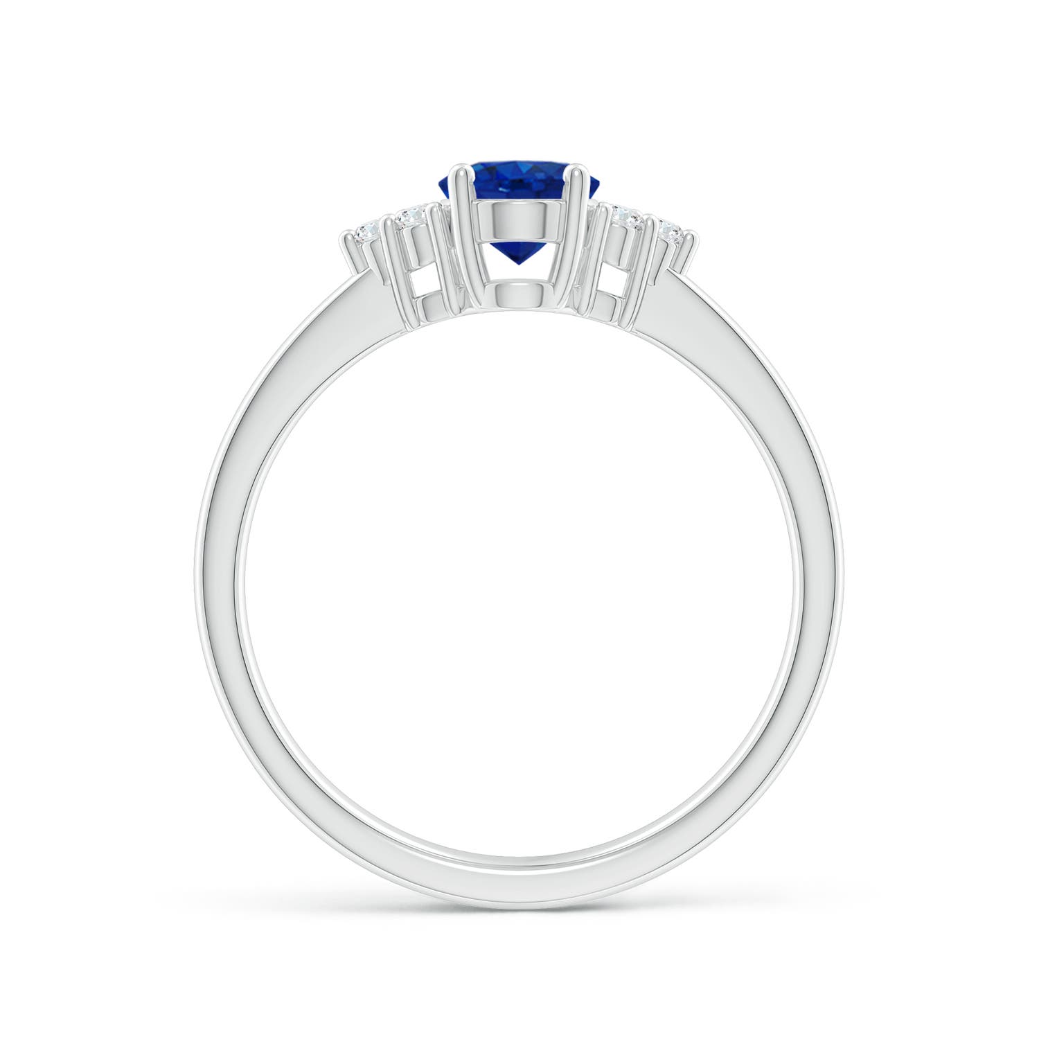 AAA - Blue Sapphire / 0.93 CT / 14 KT White Gold