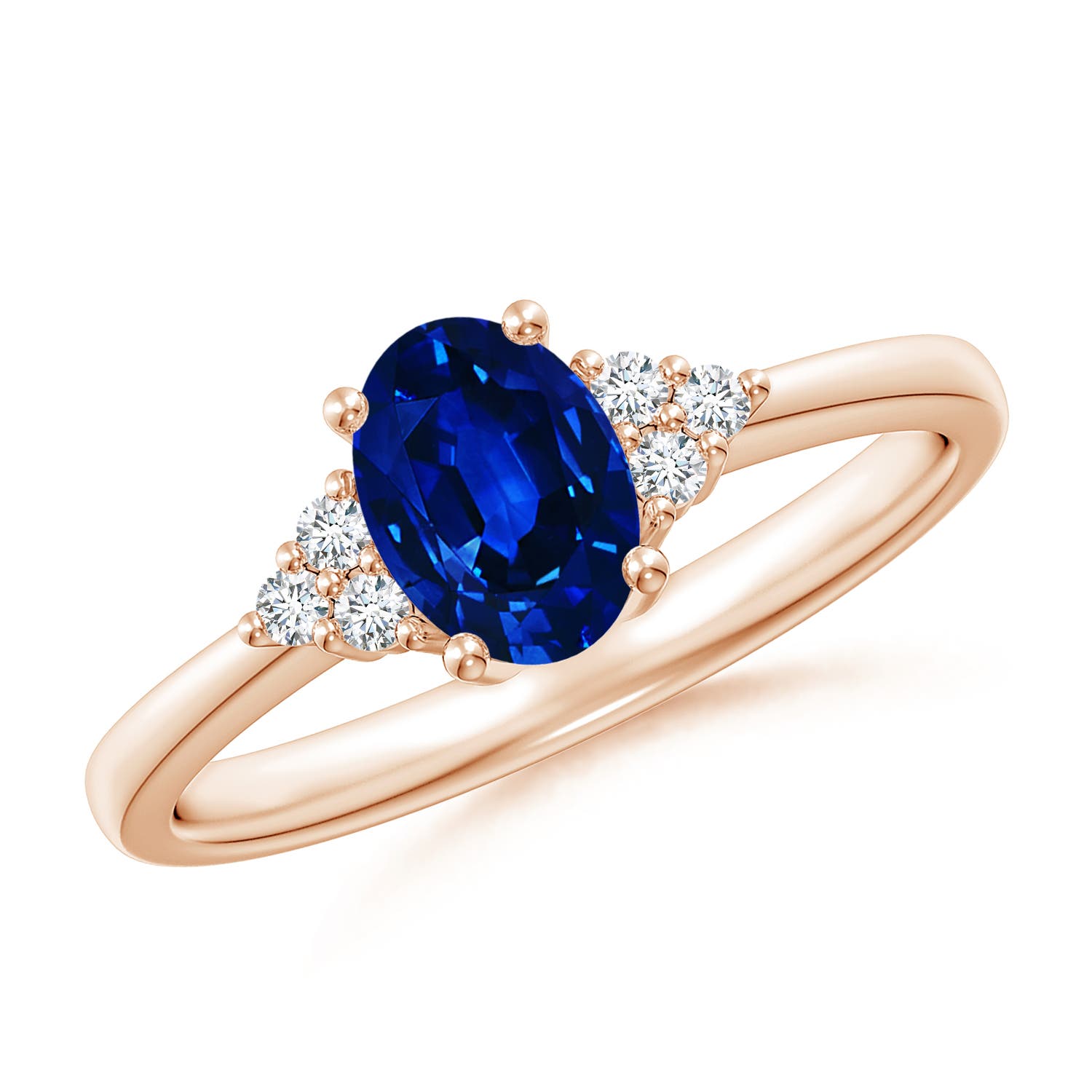 AAAA - Blue Sapphire / 0.93 CT / 14 KT Rose Gold