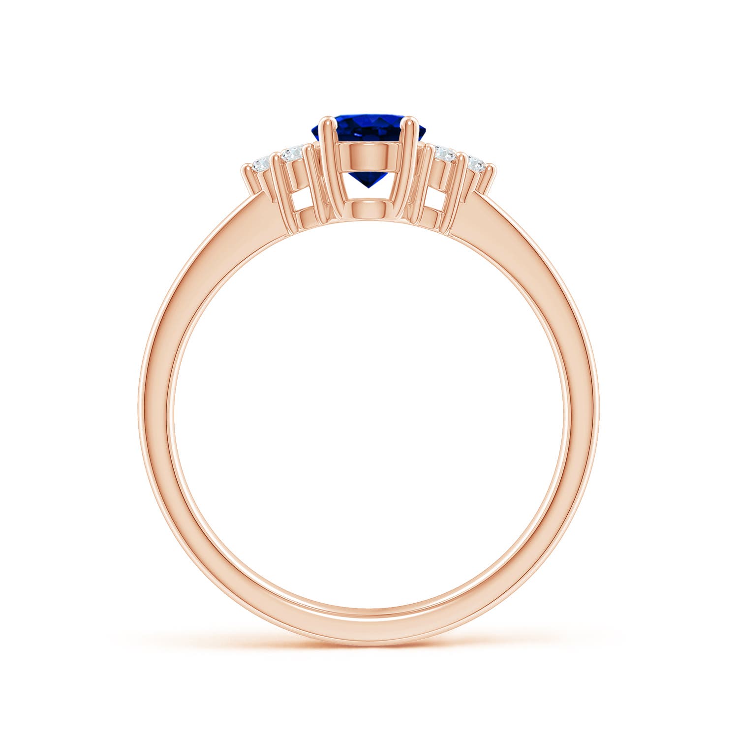 AAAA - Blue Sapphire / 0.93 CT / 14 KT Rose Gold