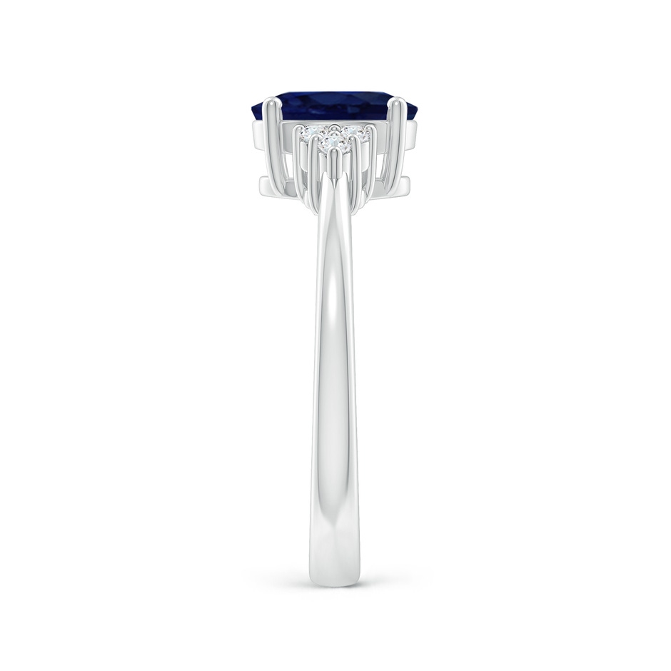 8x6mm A Solitaire Oval Blue Sapphire and Diamond Promise Ring in P950 Platinum side 299