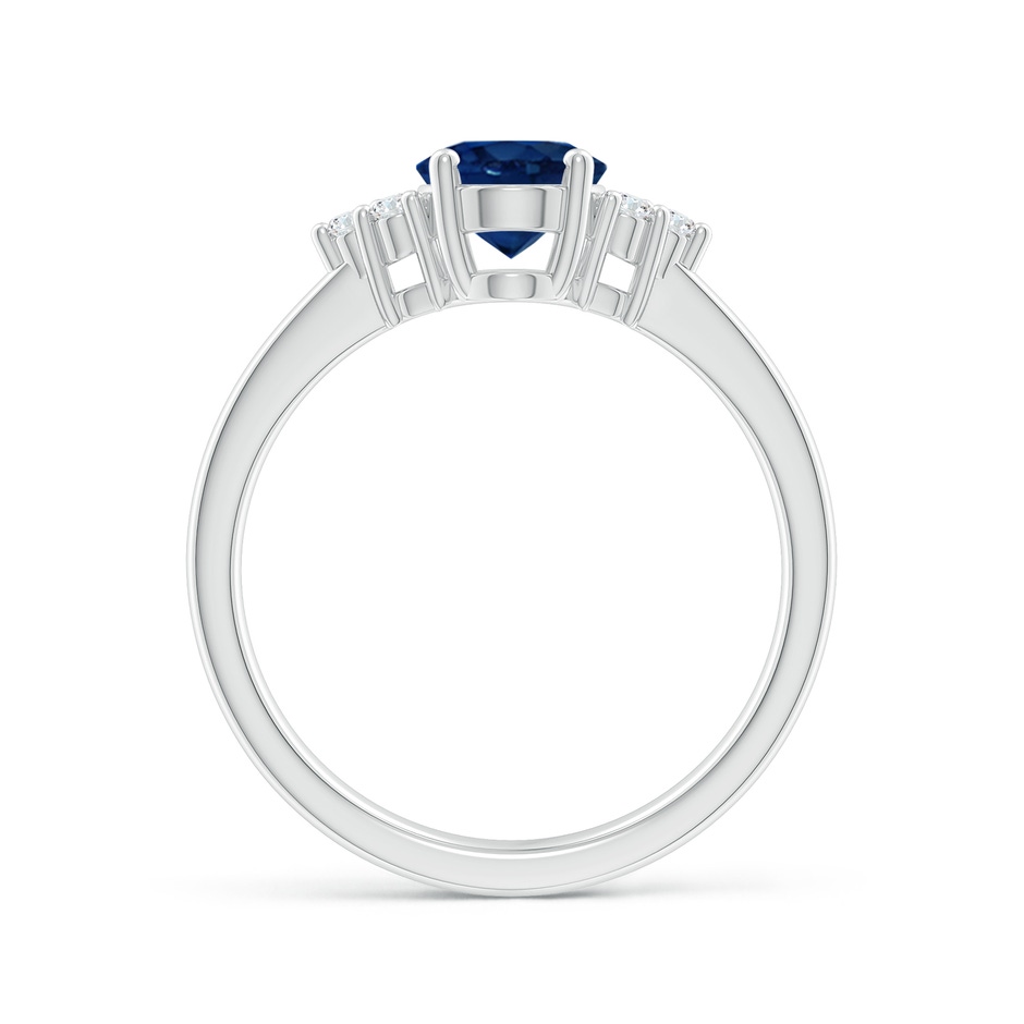 8x6mm AA Solitaire Oval Blue Sapphire and Diamond Promise Ring in White Gold side 199