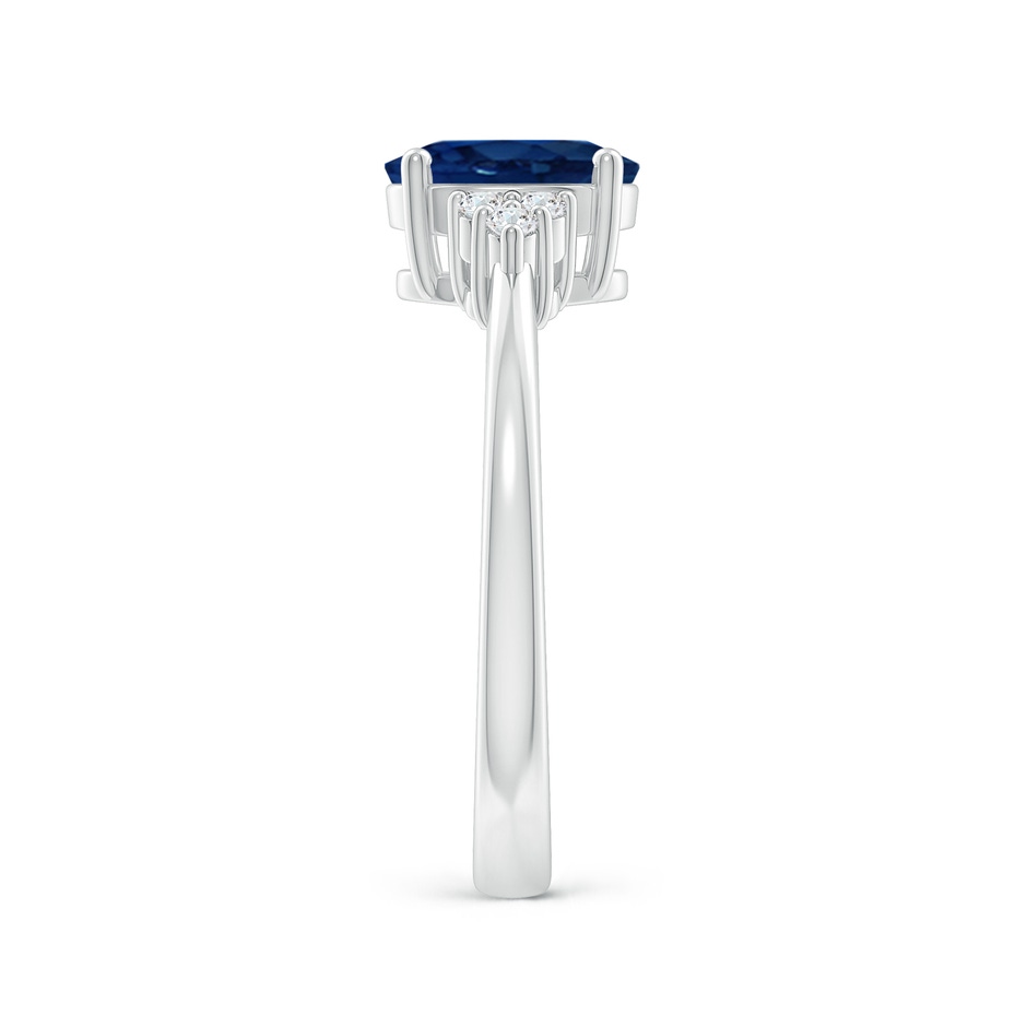 8x6mm AA Solitaire Oval Blue Sapphire and Diamond Promise Ring in White Gold side 299
