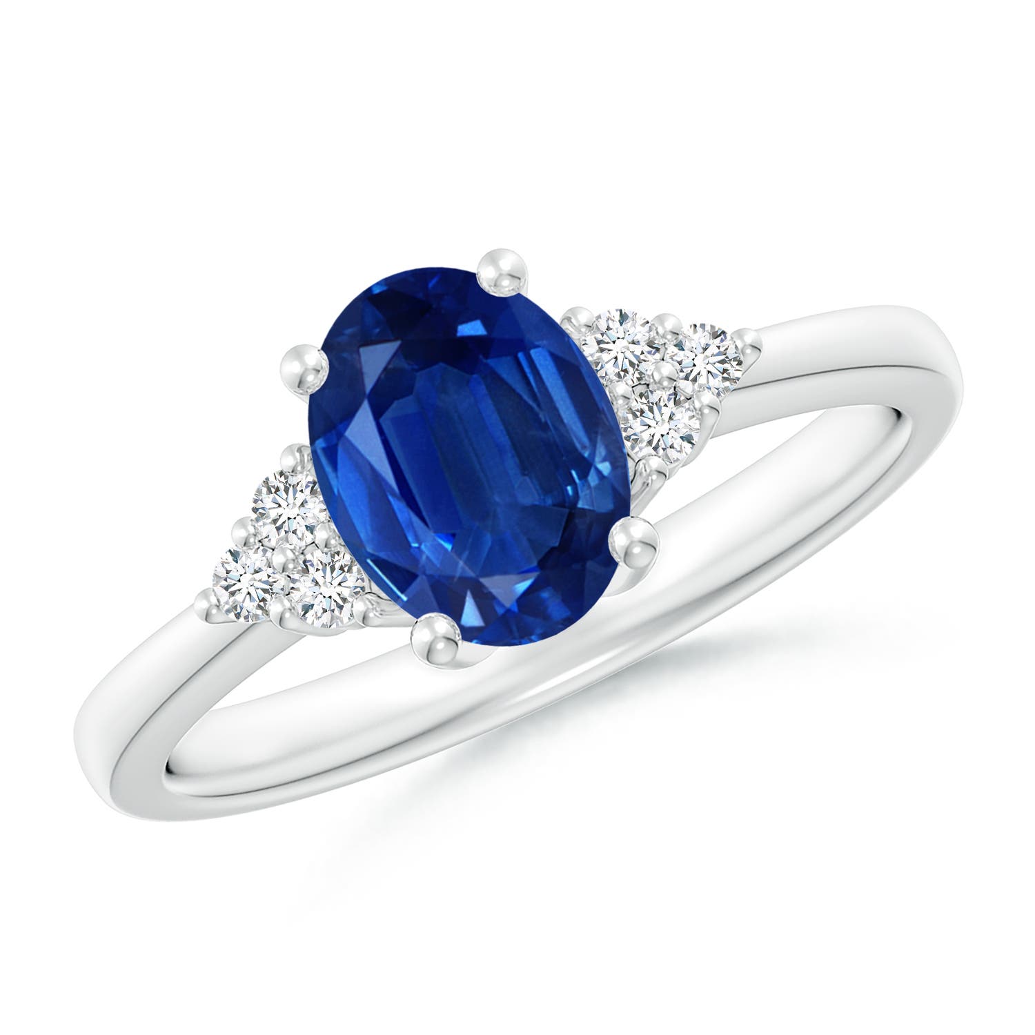 AAA - Blue Sapphire / 1.66 CT / 14 KT White Gold