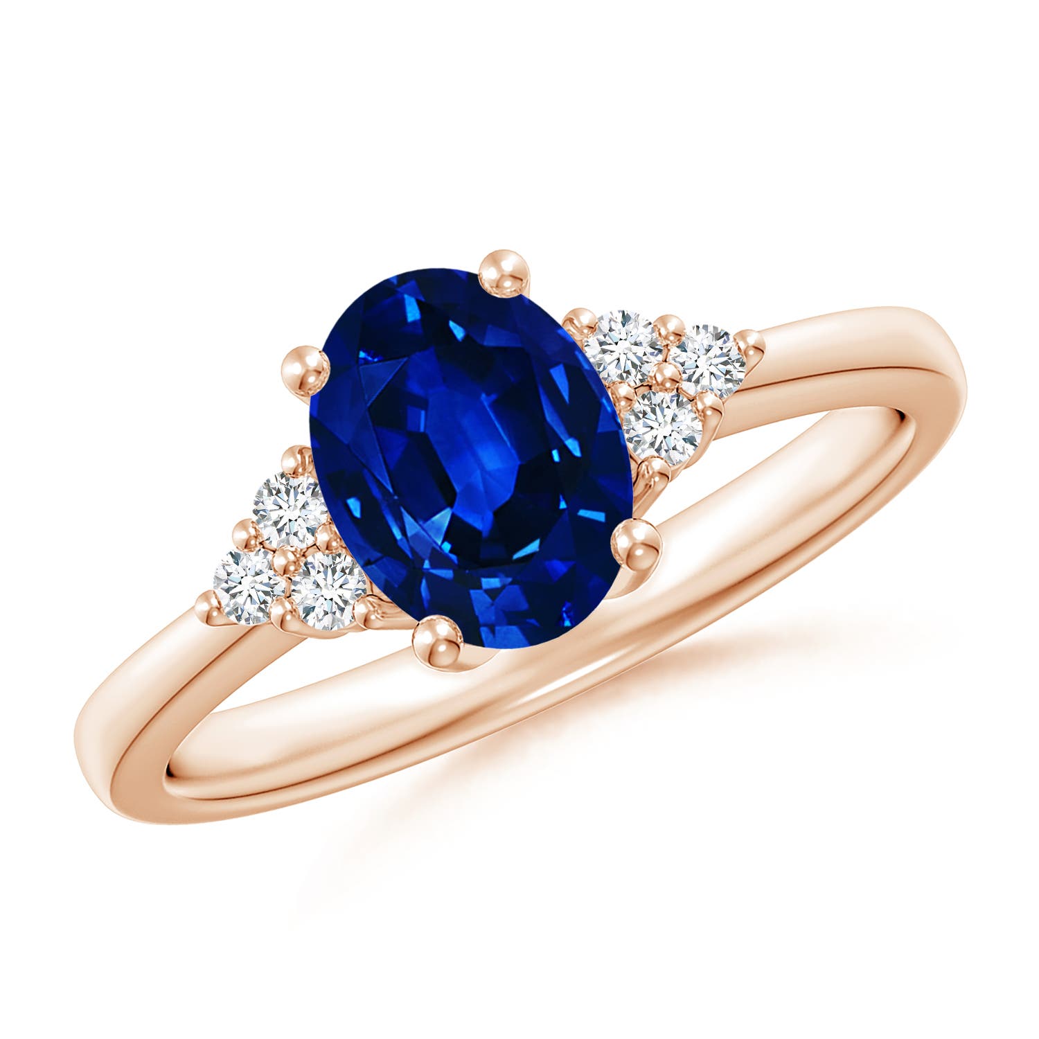 AAAA - Blue Sapphire / 1.66 CT / 14 KT Rose Gold