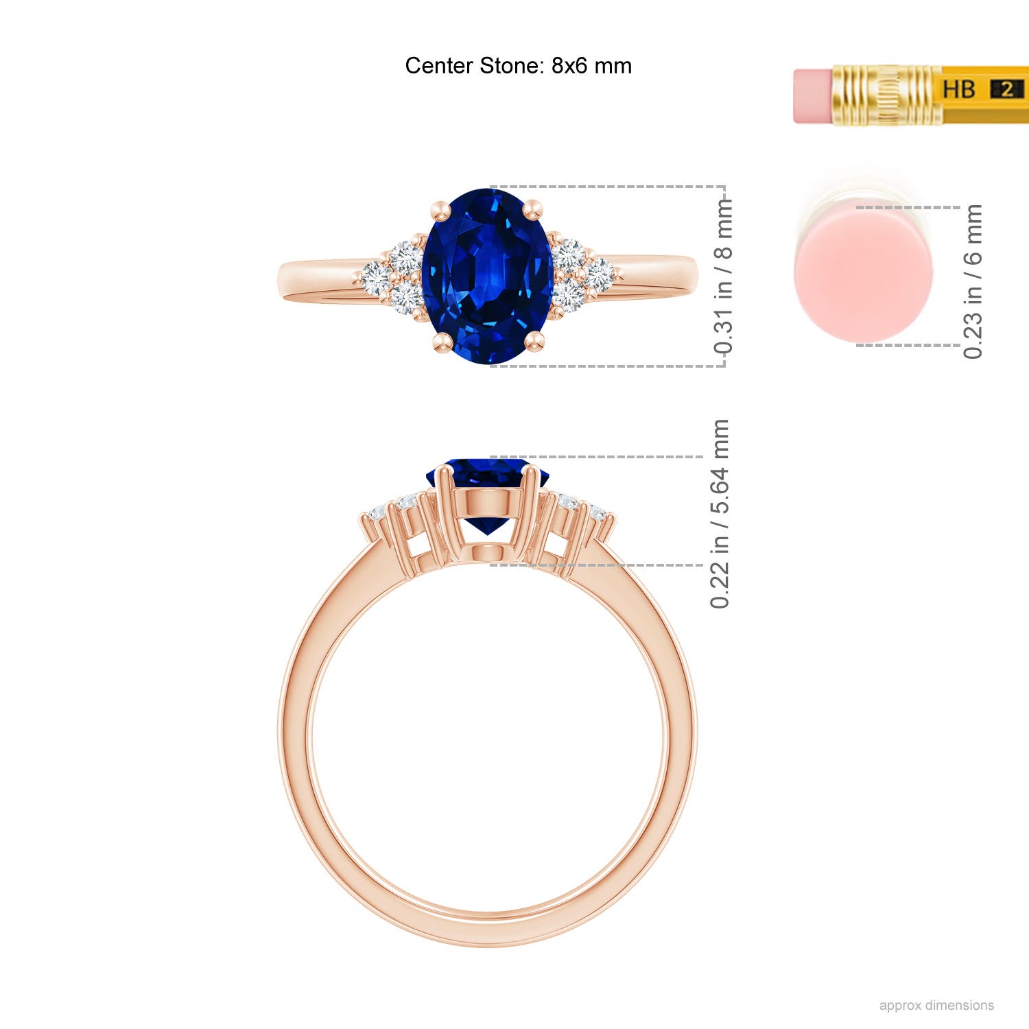 AAAA - Blue Sapphire / 1.66 CT / 14 KT Rose Gold