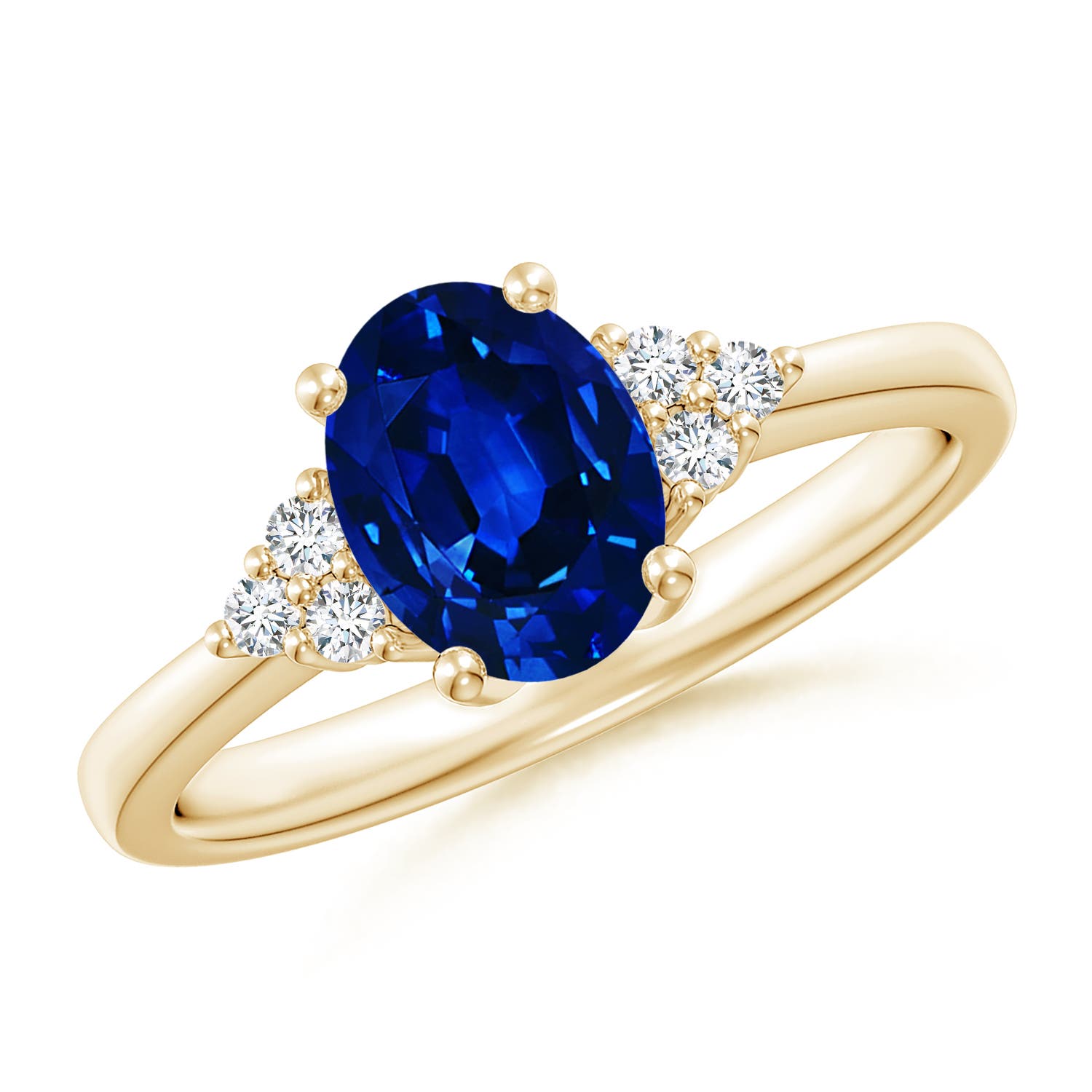 AAAA - Blue Sapphire / 1.66 CT / 14 KT Yellow Gold