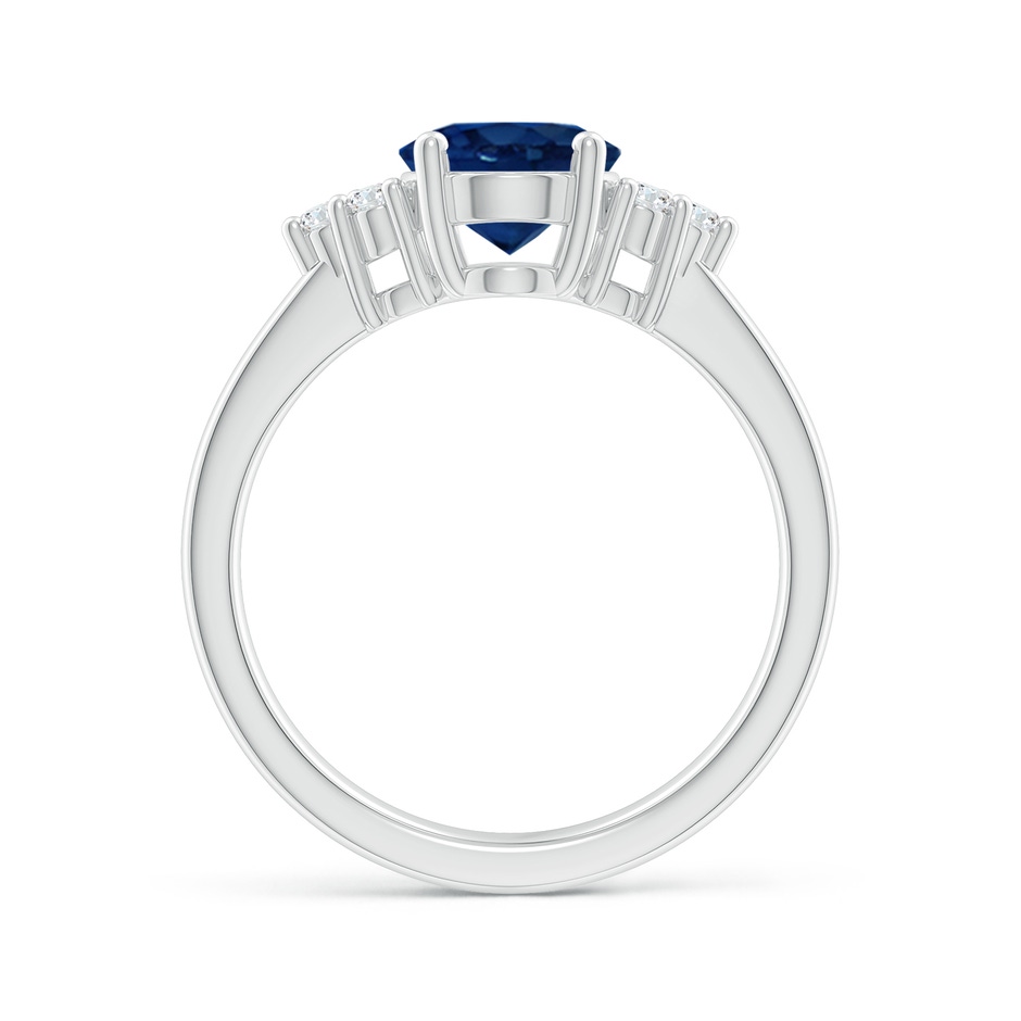 9x7mm AA Solitaire Oval Blue Sapphire and Diamond Promise Ring in White Gold side 199