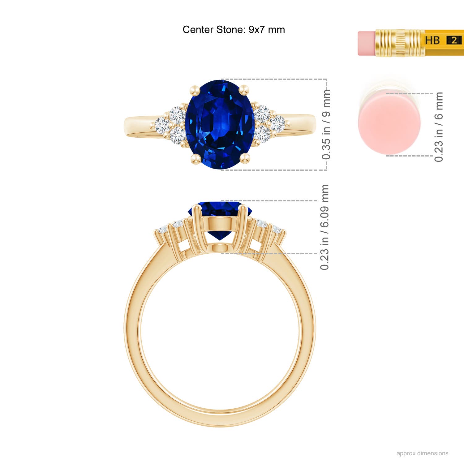 AAAA - Blue Sapphire / 2.15 CT / 14 KT Yellow Gold