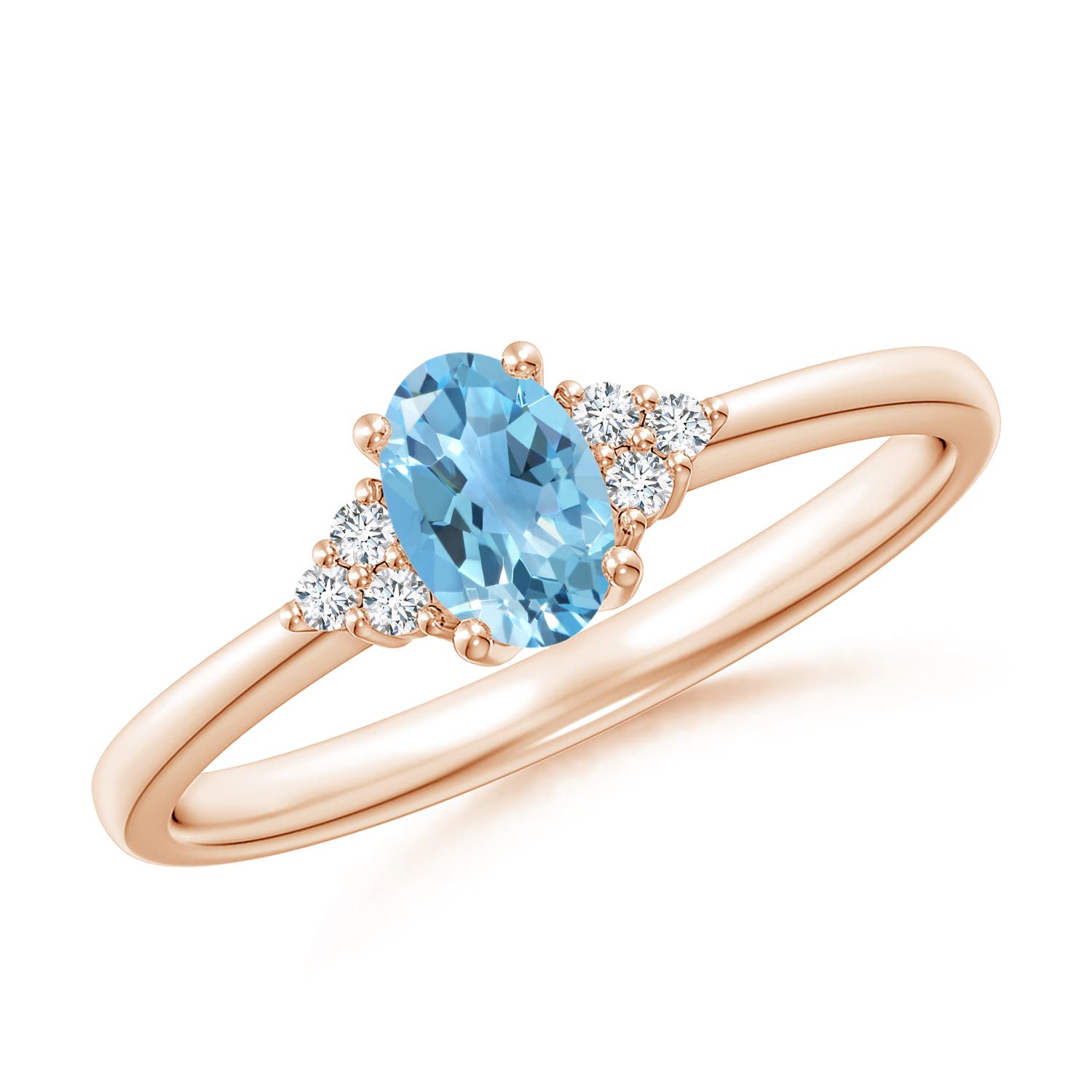 A - Swiss Blue Topaz / 0.6 CT / 14 KT Rose Gold