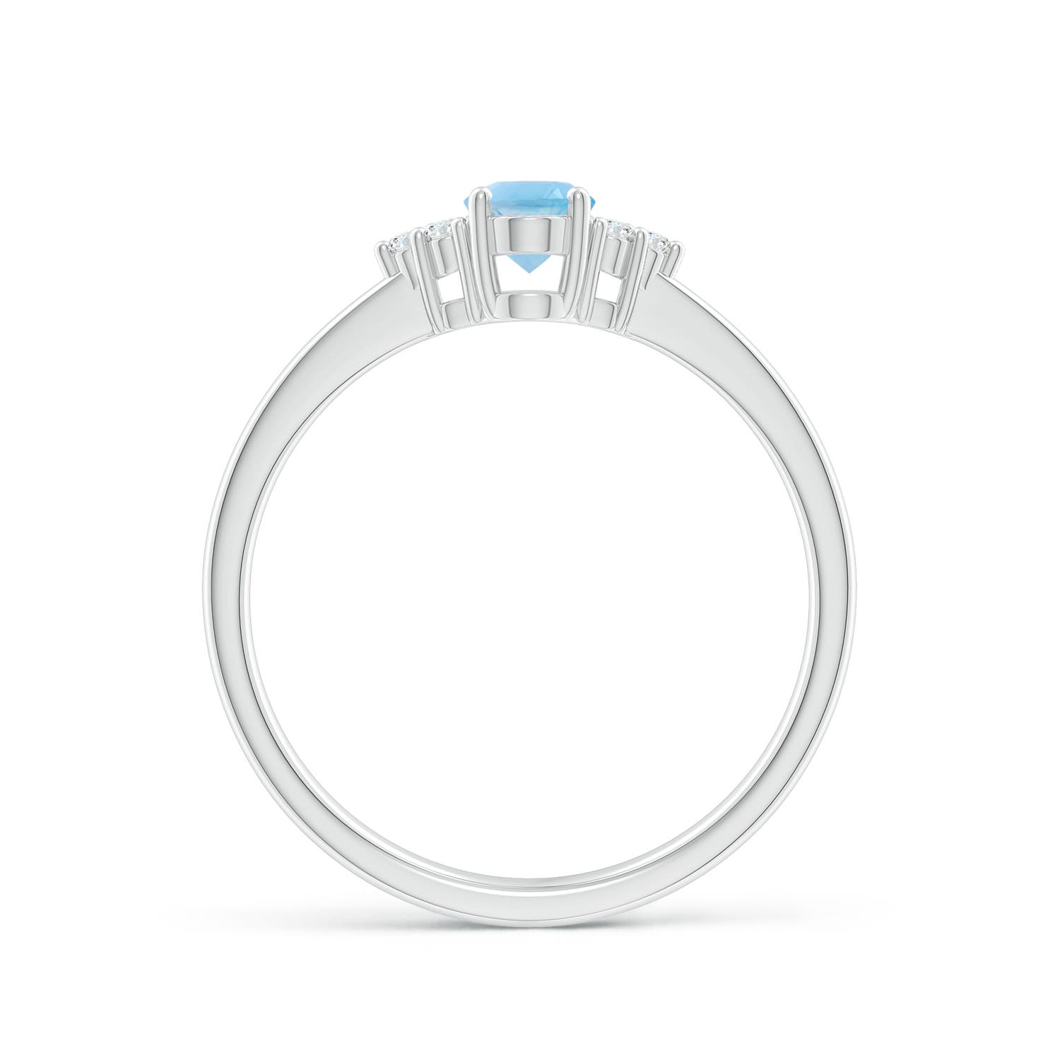 A - Swiss Blue Topaz / 0.6 CT / 14 KT White Gold