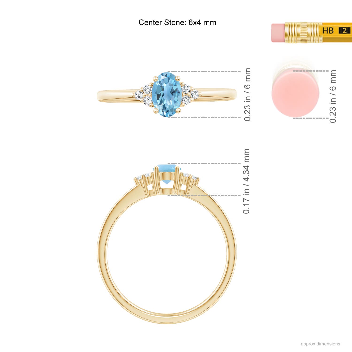 A - Swiss Blue Topaz / 0.6 CT / 14 KT Yellow Gold