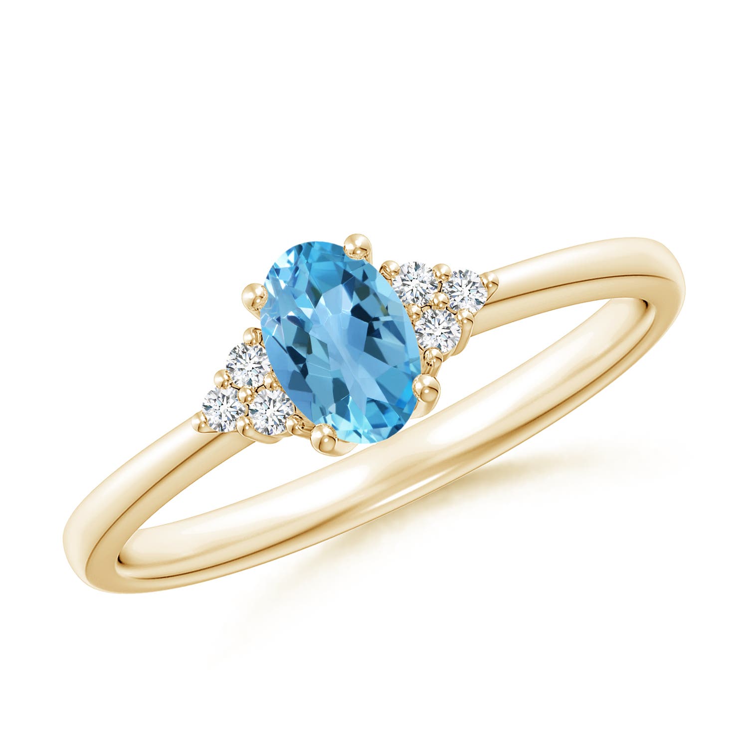 AA - Swiss Blue Topaz / 0.6 CT / 14 KT Yellow Gold