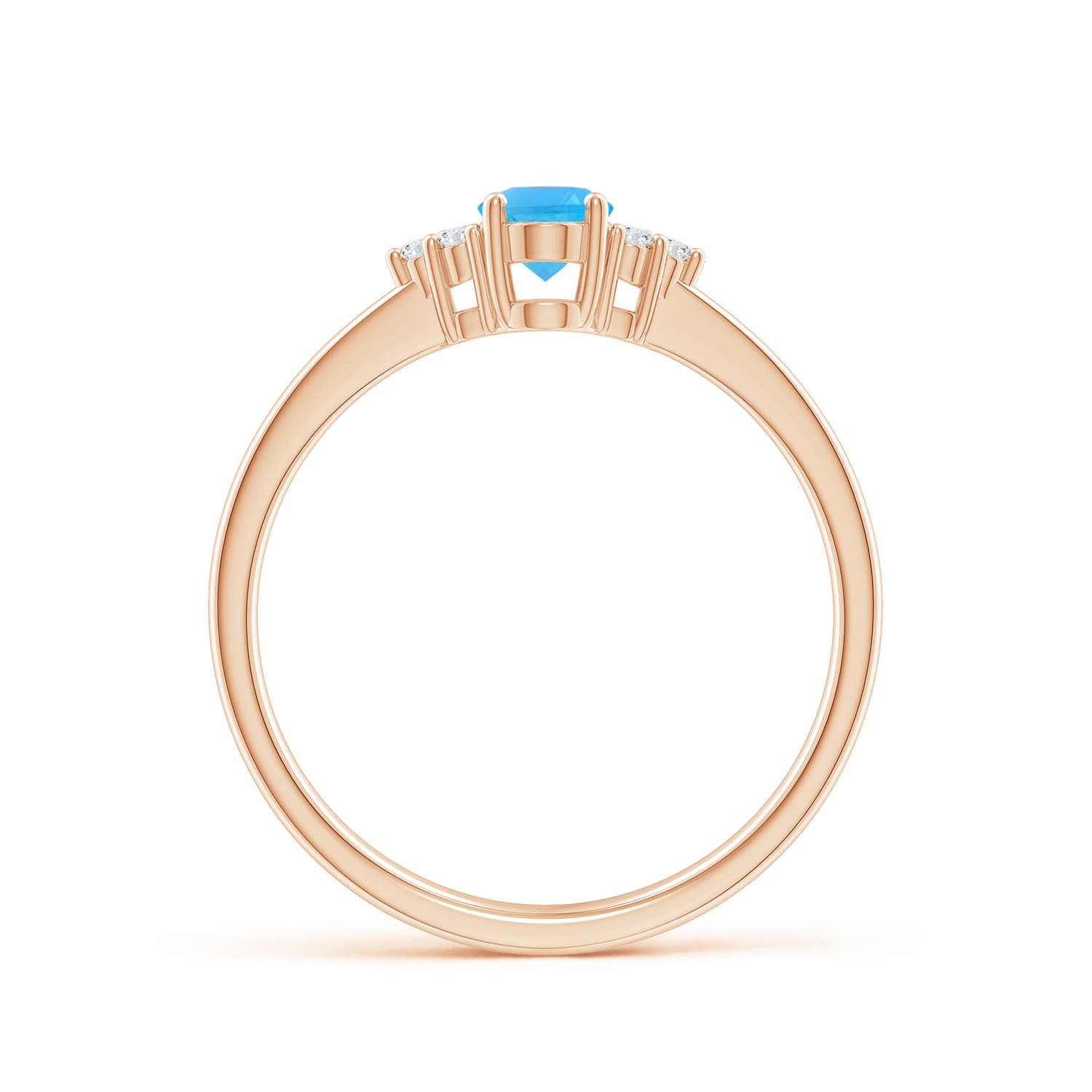 AAA - Swiss Blue Topaz / 0.6 CT / 14 KT Rose Gold