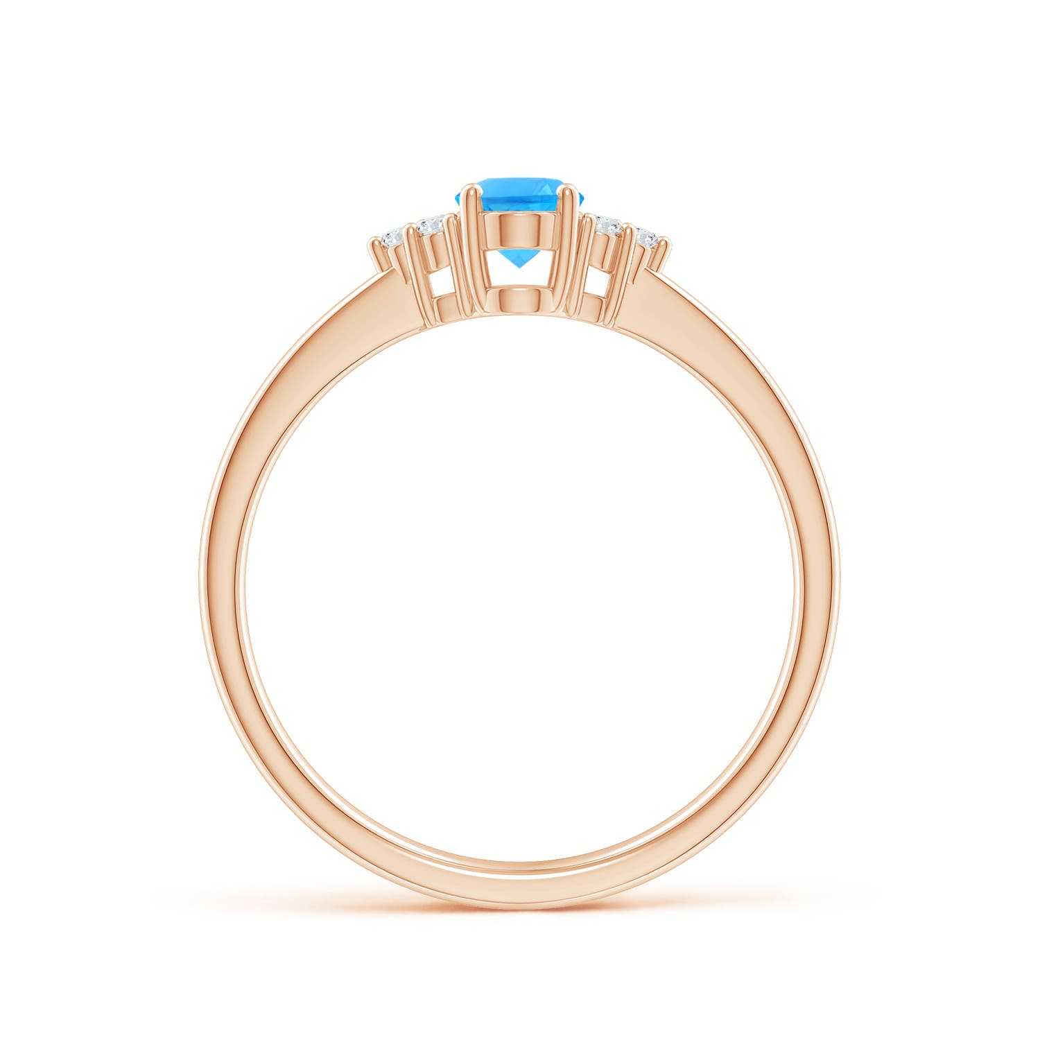 AAAA - Swiss Blue Topaz / 0.6 CT / 14 KT Rose Gold