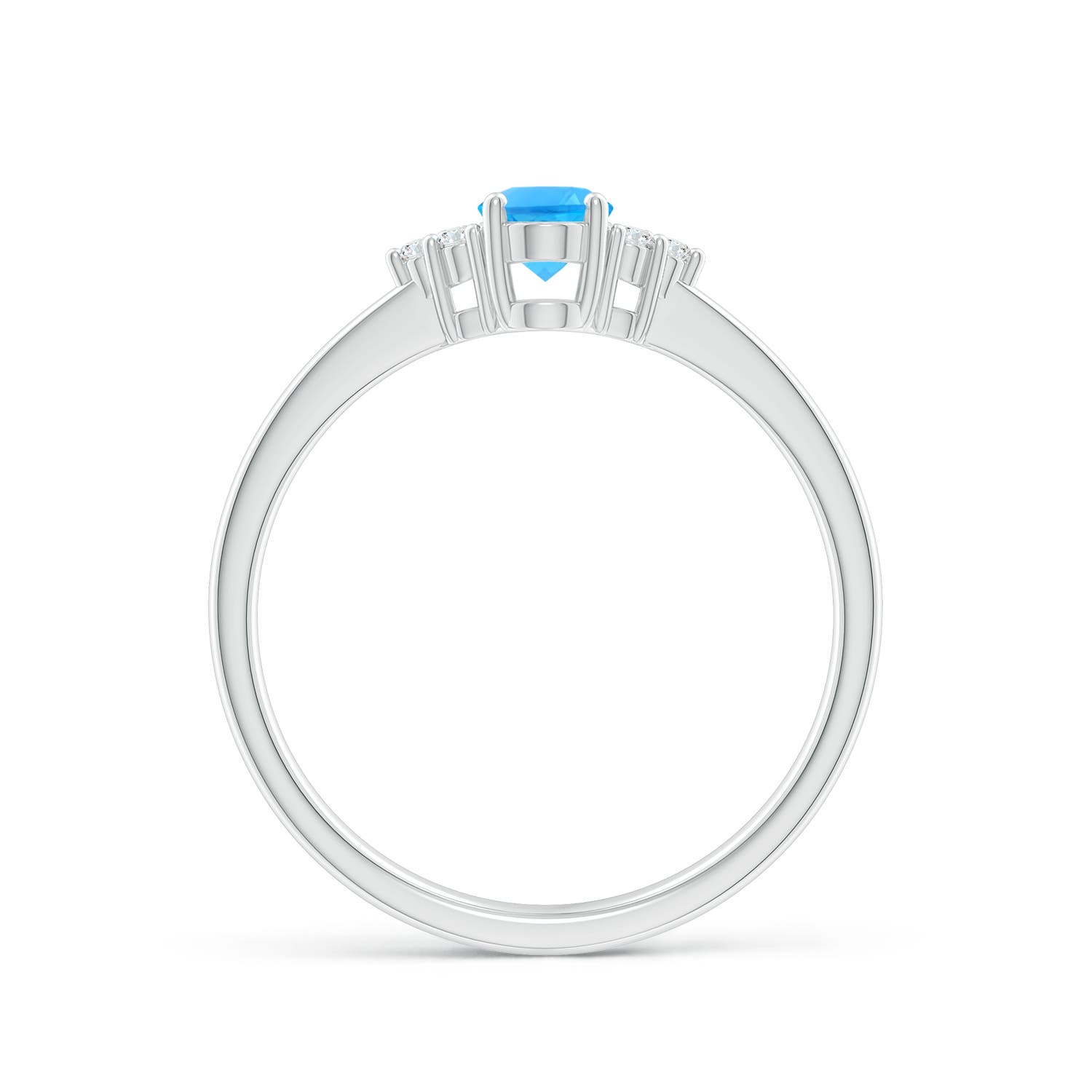 AAAA - Swiss Blue Topaz / 0.6 CT / 14 KT White Gold