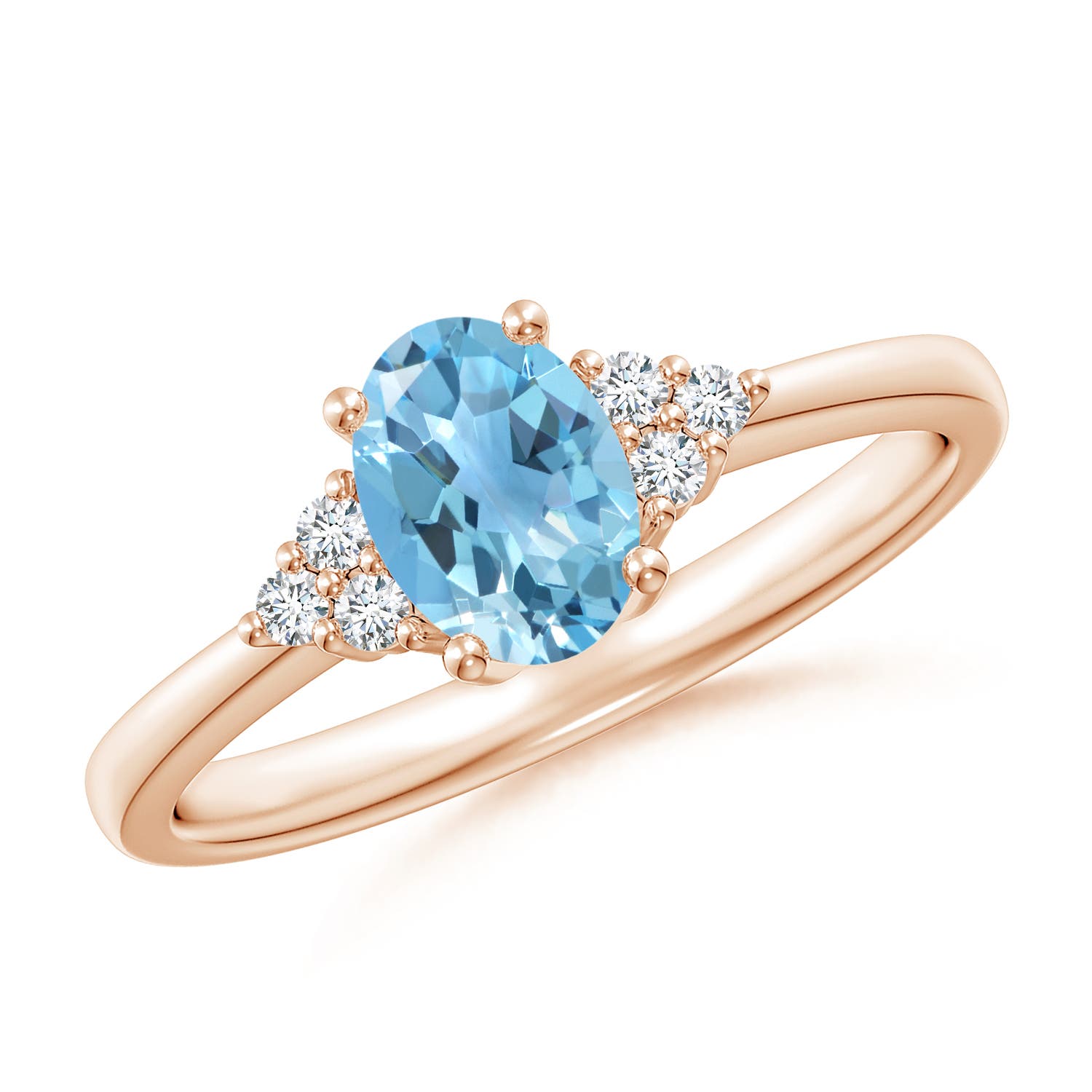 A - Swiss Blue Topaz / 1.03 CT / 14 KT Rose Gold