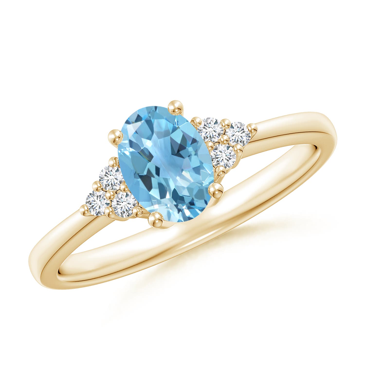 A - Swiss Blue Topaz / 1.03 CT / 14 KT Yellow Gold