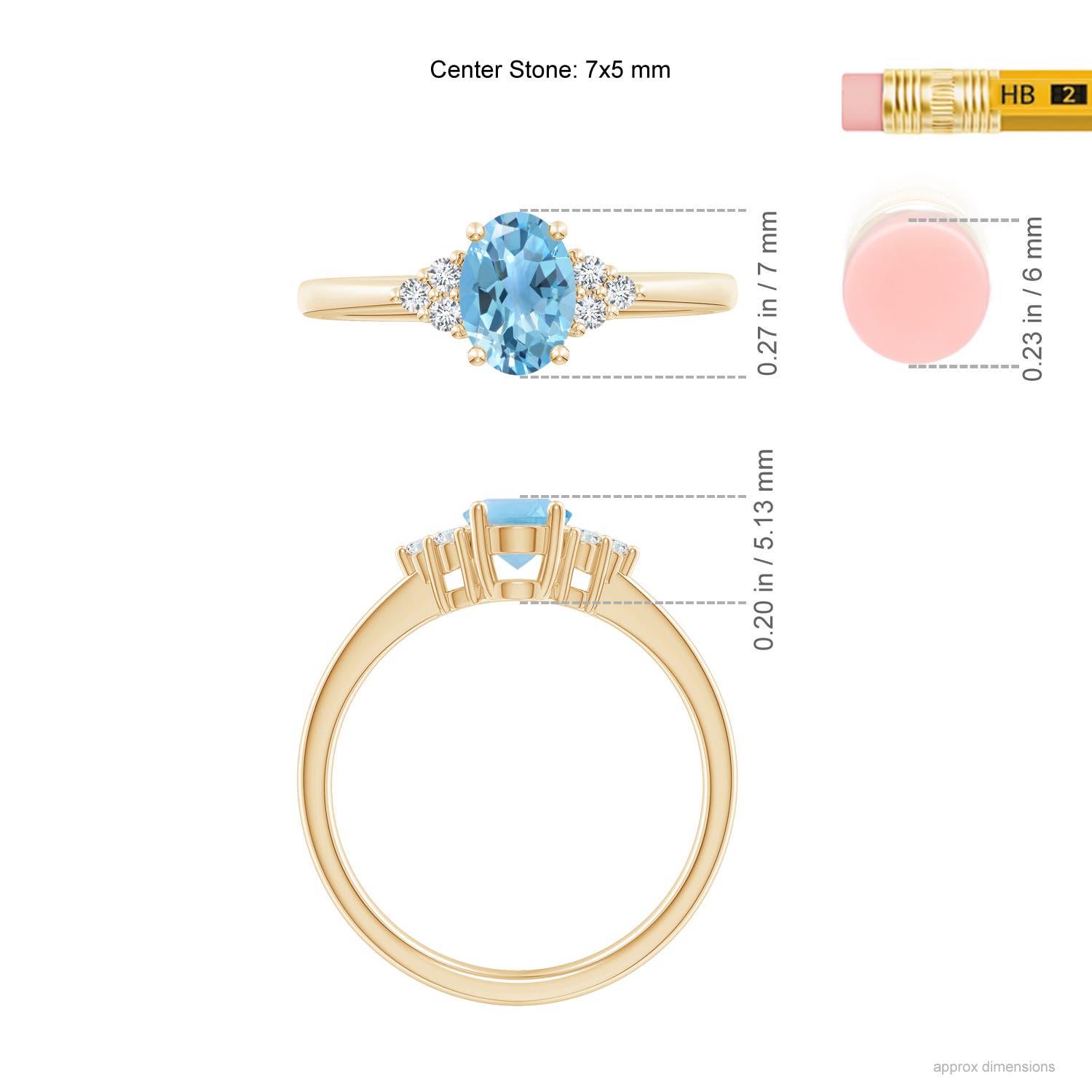 A - Swiss Blue Topaz / 1.03 CT / 14 KT Yellow Gold