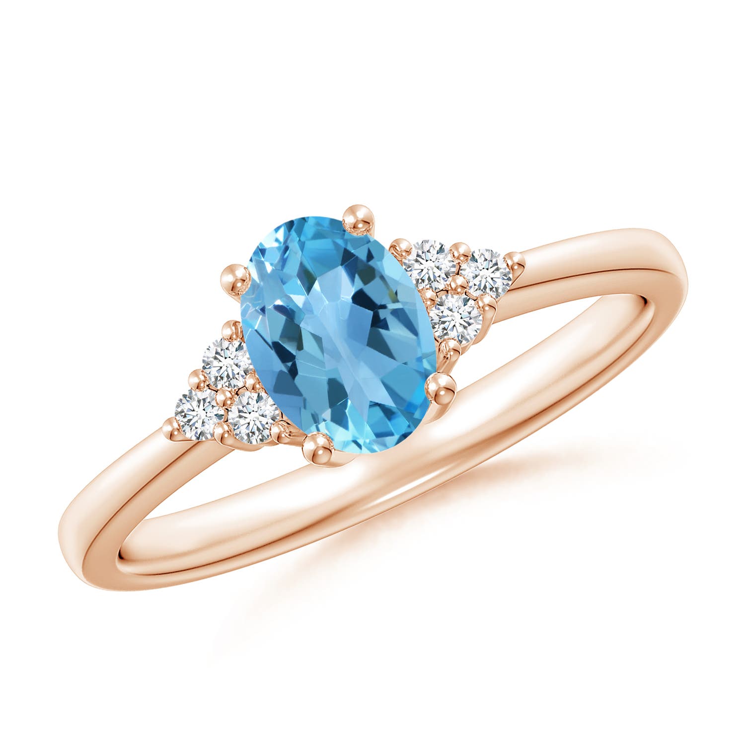 AA - Swiss Blue Topaz / 1.03 CT / 14 KT Rose Gold