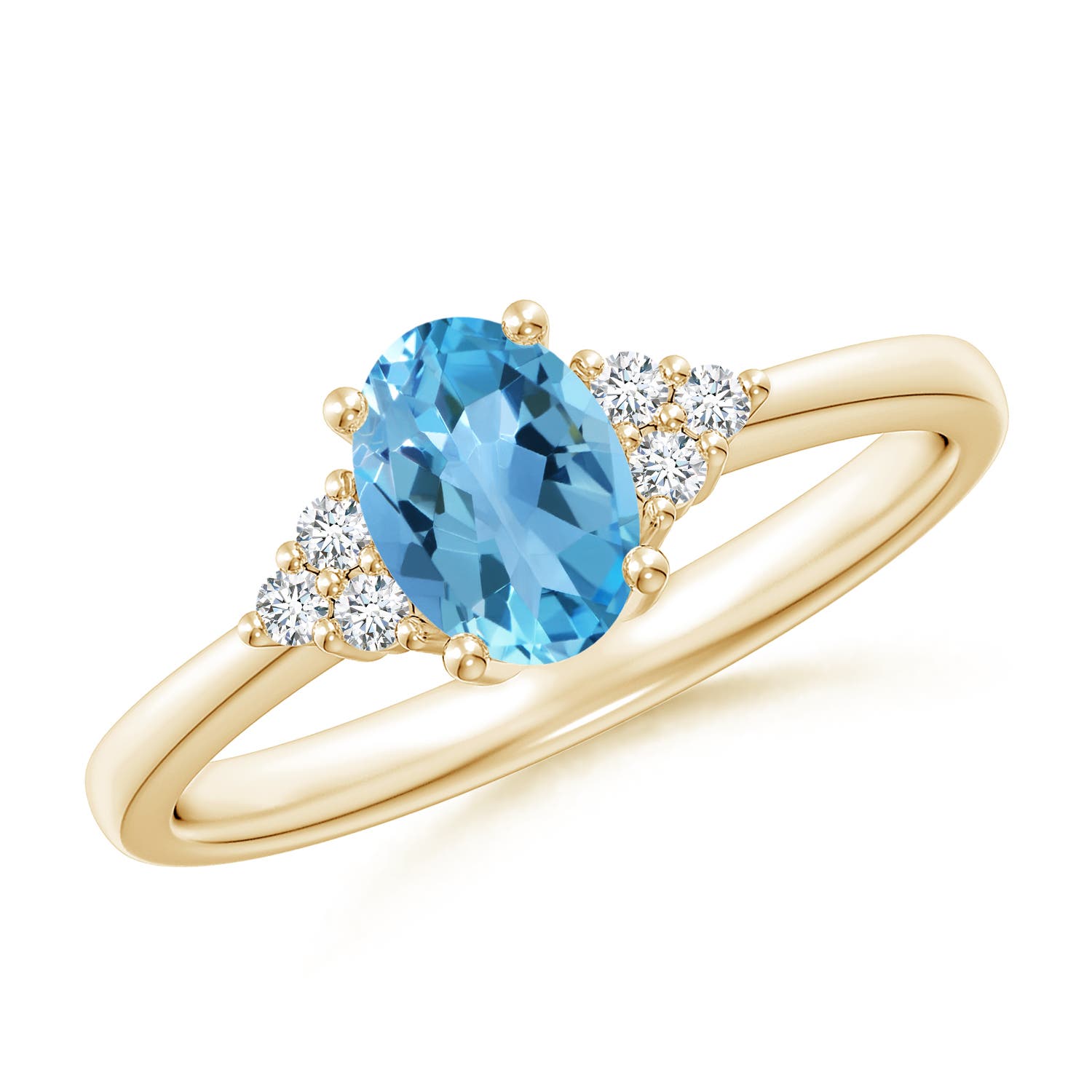 AA - Swiss Blue Topaz / 1.03 CT / 14 KT Yellow Gold