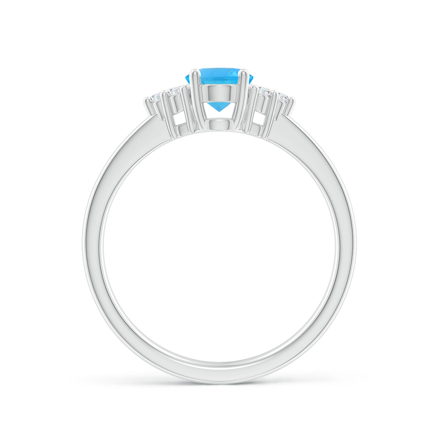 AAA - Swiss Blue Topaz / 1.03 CT / 14 KT White Gold