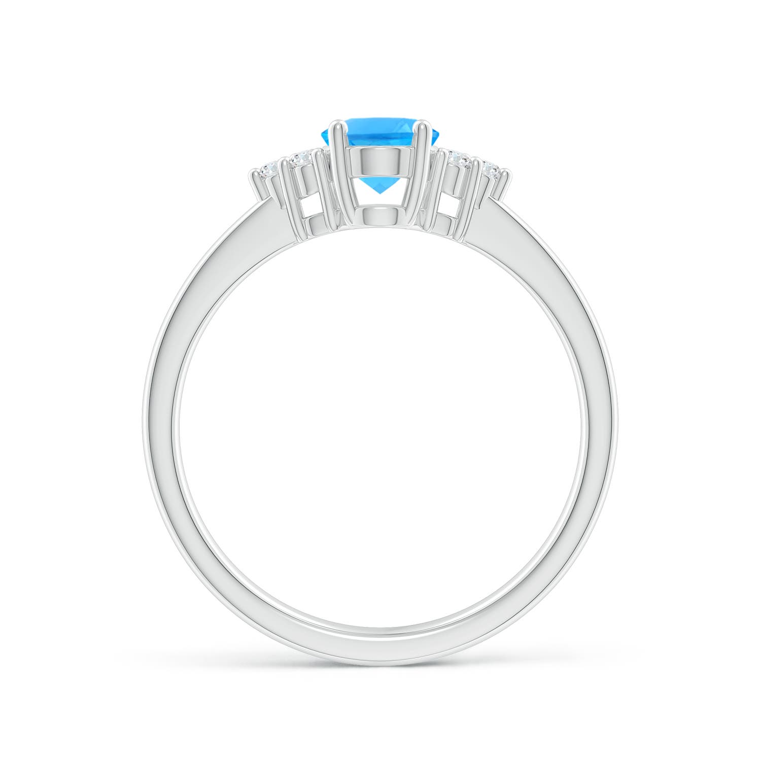 AAAA - Swiss Blue Topaz / 1.03 CT / 14 KT White Gold