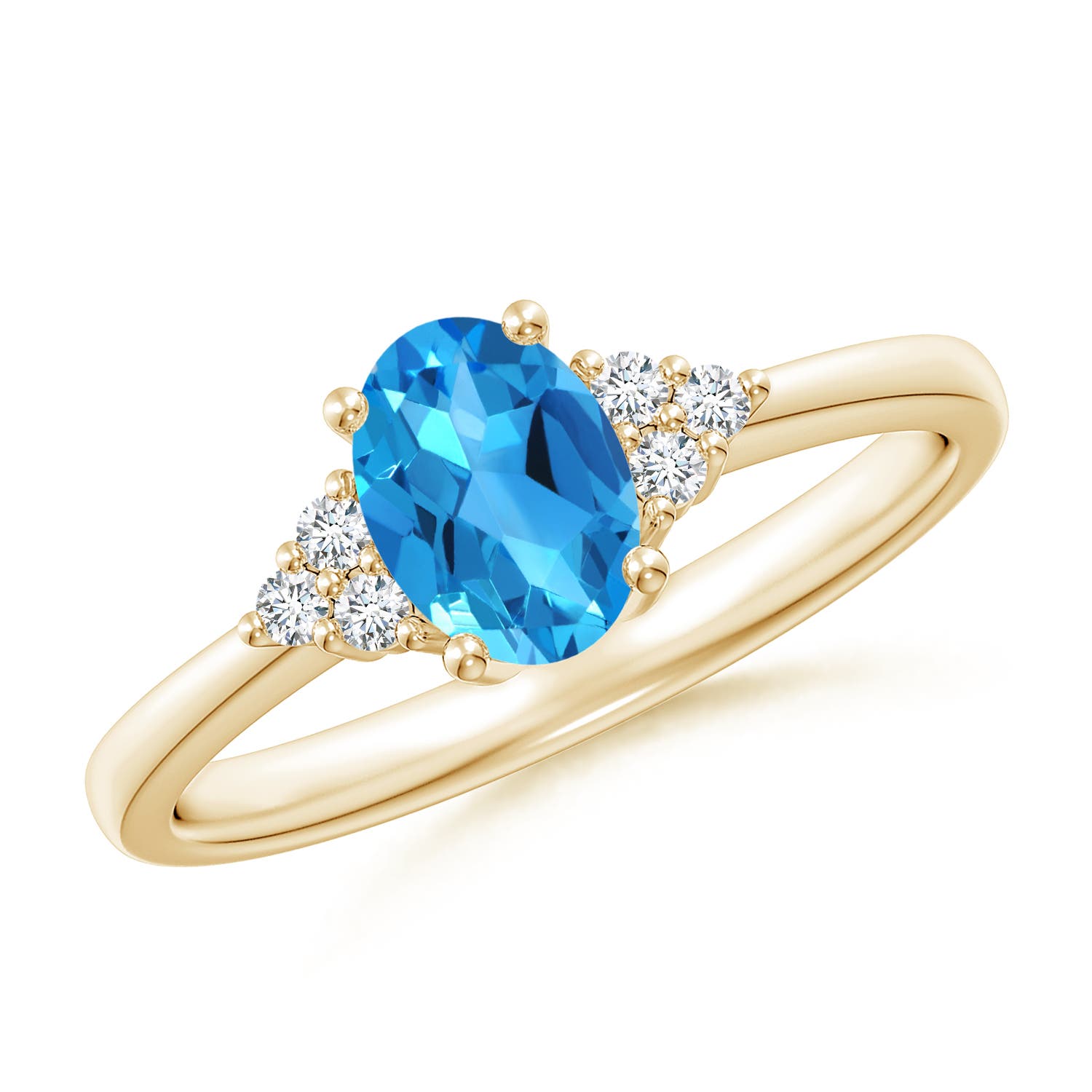 AAAA - Swiss Blue Topaz / 1.03 CT / 14 KT Yellow Gold