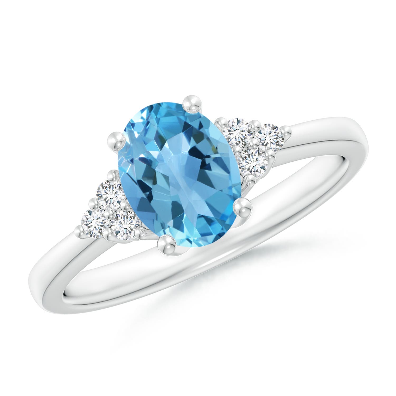 AA - Swiss Blue Topaz / 1.61 CT / 14 KT White Gold