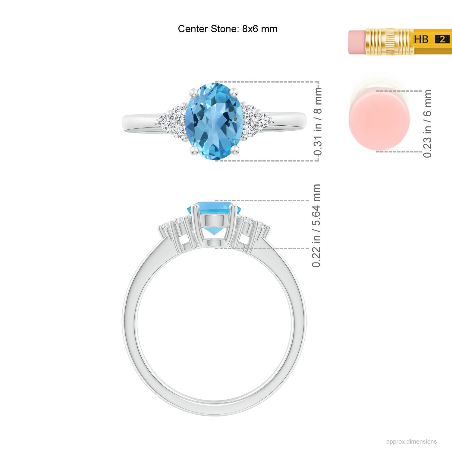 AA - Swiss Blue Topaz / 1.61 CT / 14 KT White Gold