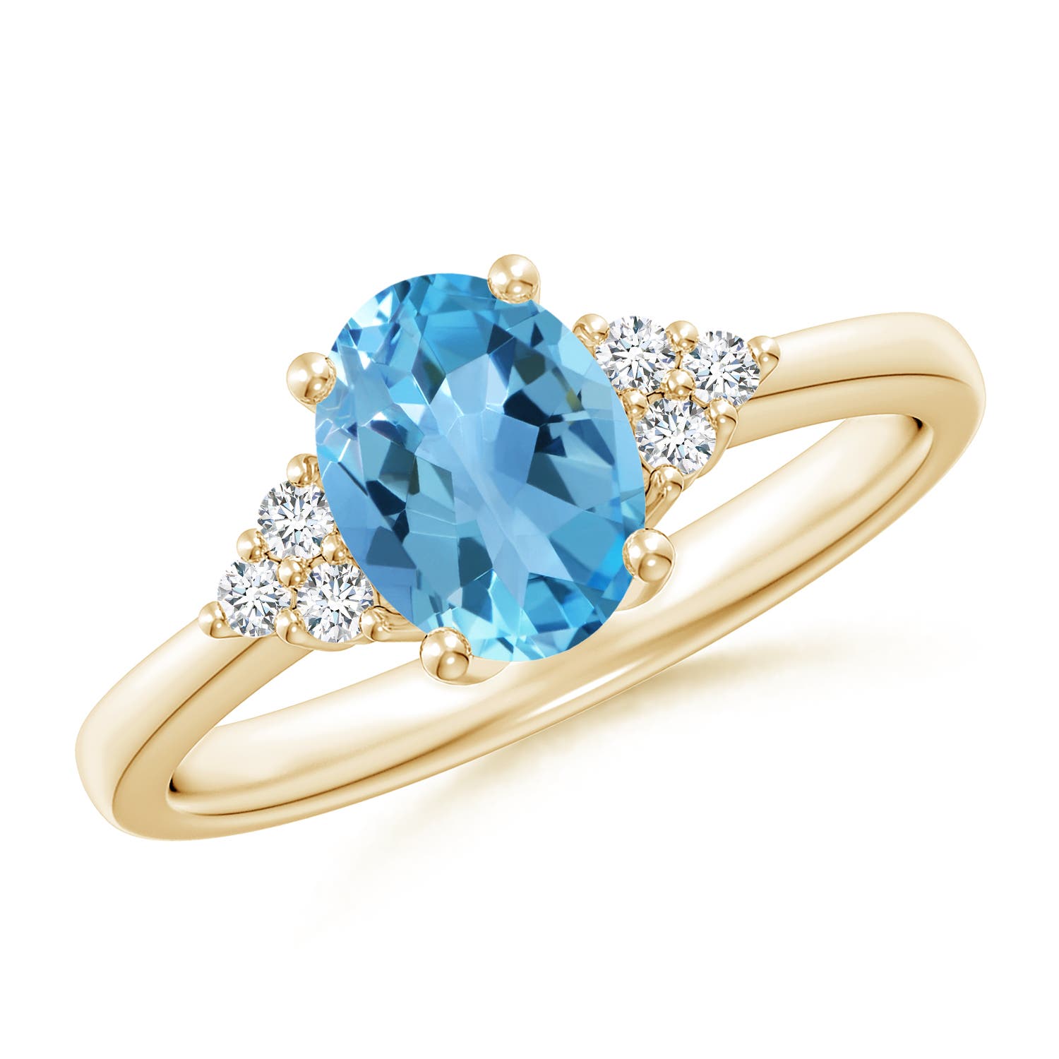 AA - Swiss Blue Topaz / 1.61 CT / 14 KT Yellow Gold