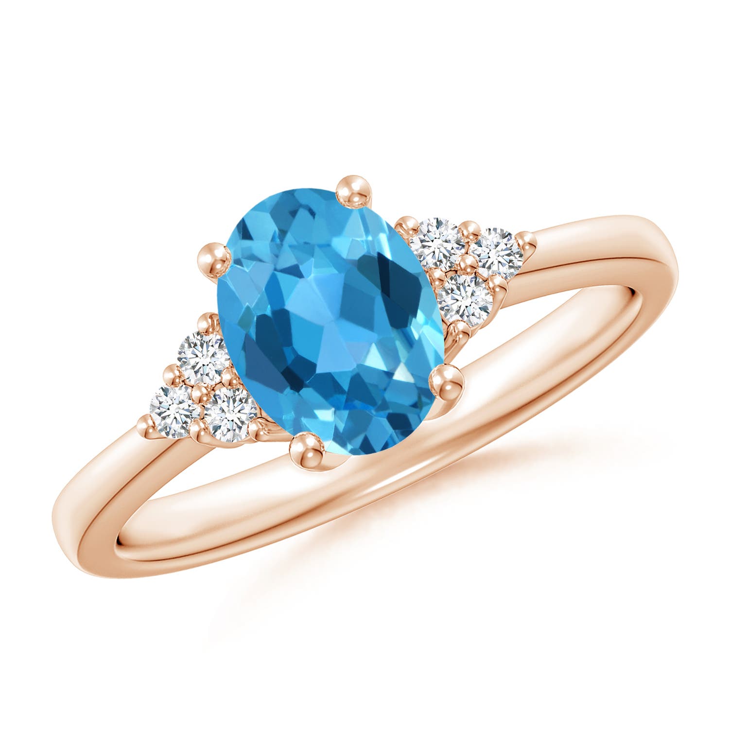 AAA - Swiss Blue Topaz / 1.61 CT / 14 KT Rose Gold