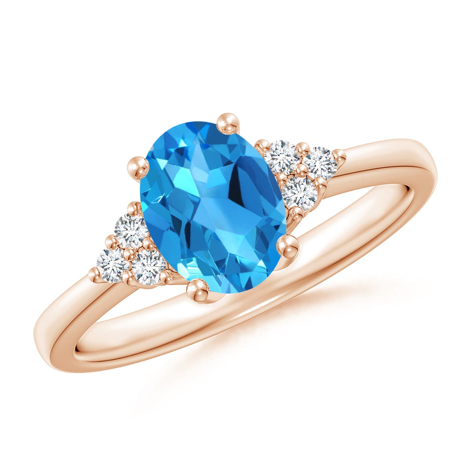 AAAA - Swiss Blue Topaz / 1.61 CT / 14 KT Rose Gold